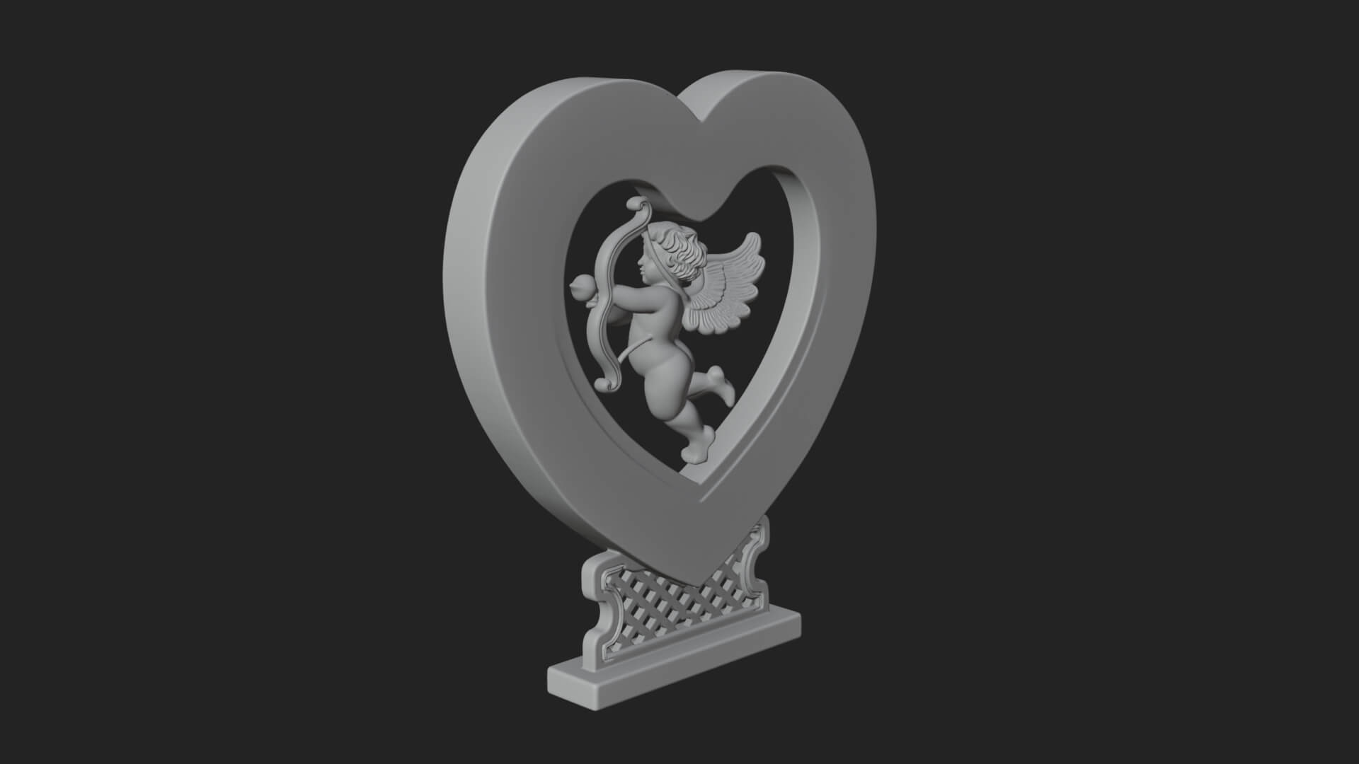 Ornate Framed Heart Plaque Design 86 3D Print Model 3D Model