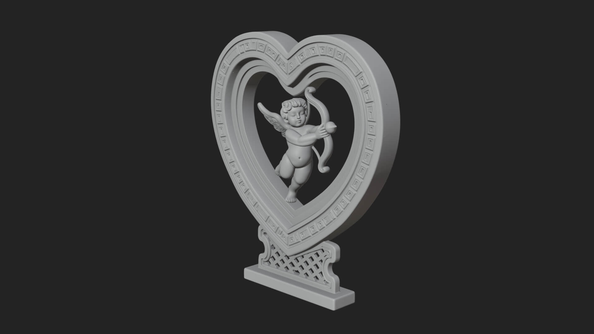 Ornate Framed Heart Plaque Design 86 3D Print Model 3D Model