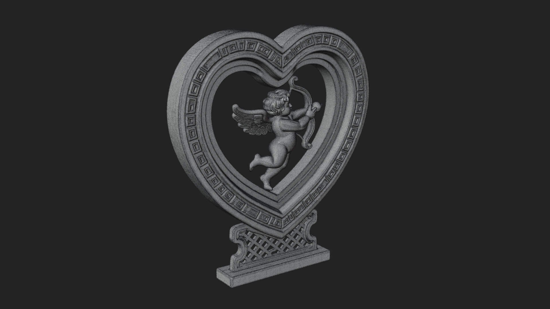 Ornate Framed Heart Plaque Design 86 3D Print Model 3D Model