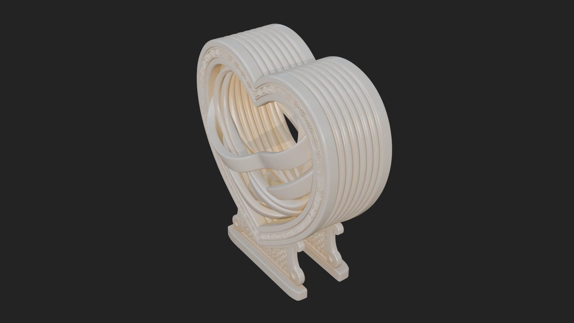 Ornate Framed Heart Plaque Design 87 3D Print Model 3D Model