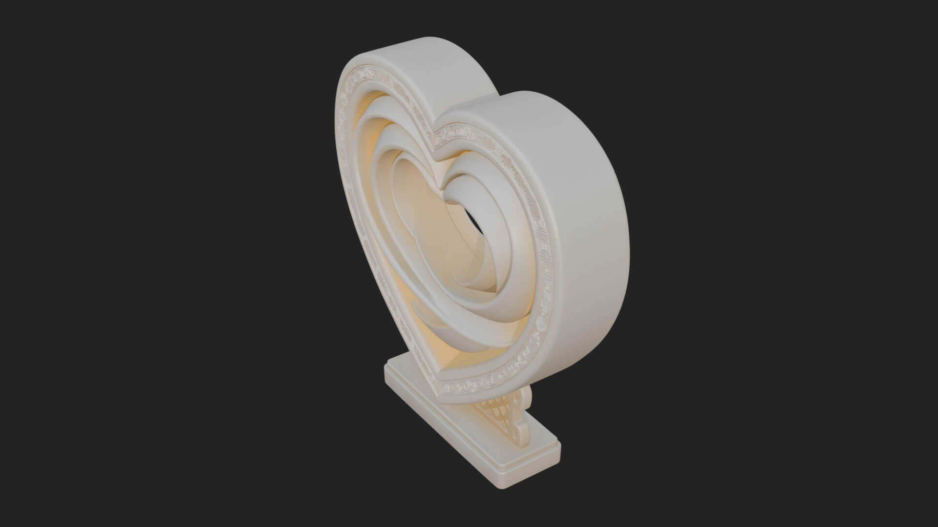 Ornate Framed Heart Plaque Design 88 3D Print Model 3D Model