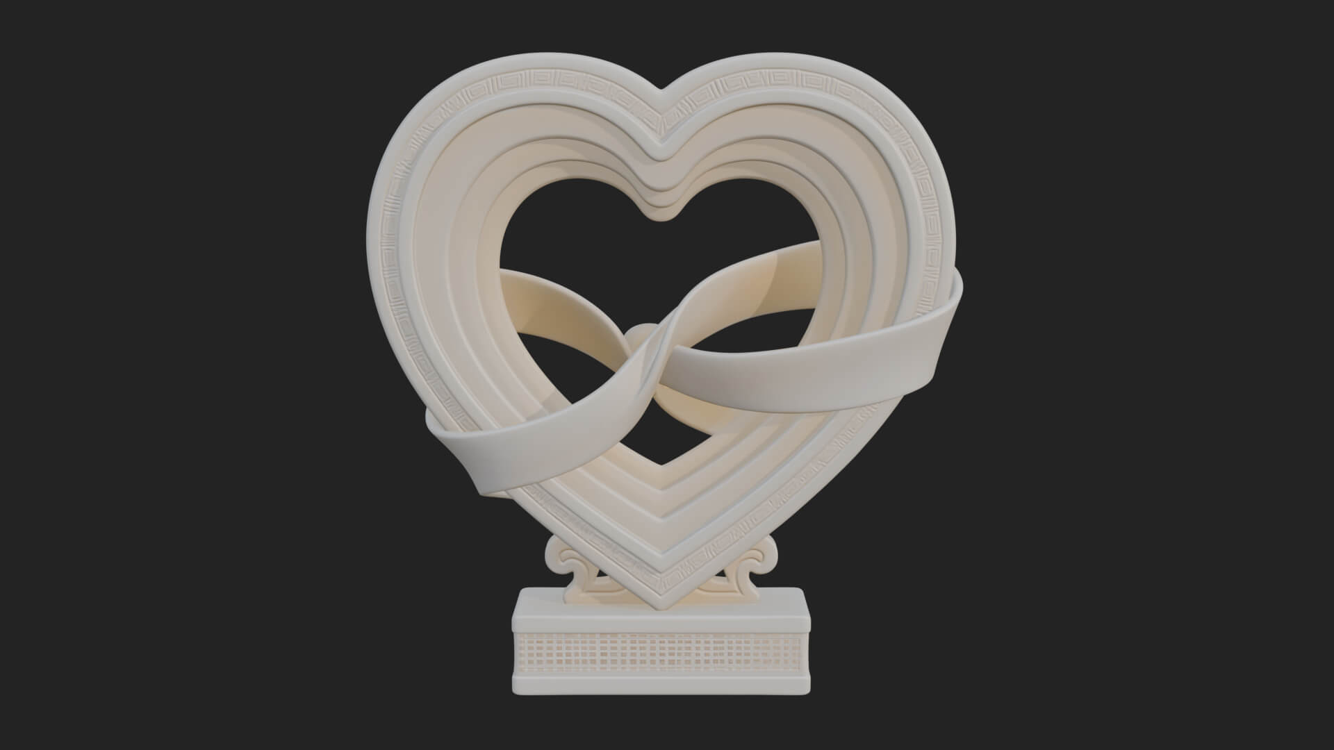 Ornate Framed Heart Plaque Design 89 3D Print Model 3D Model