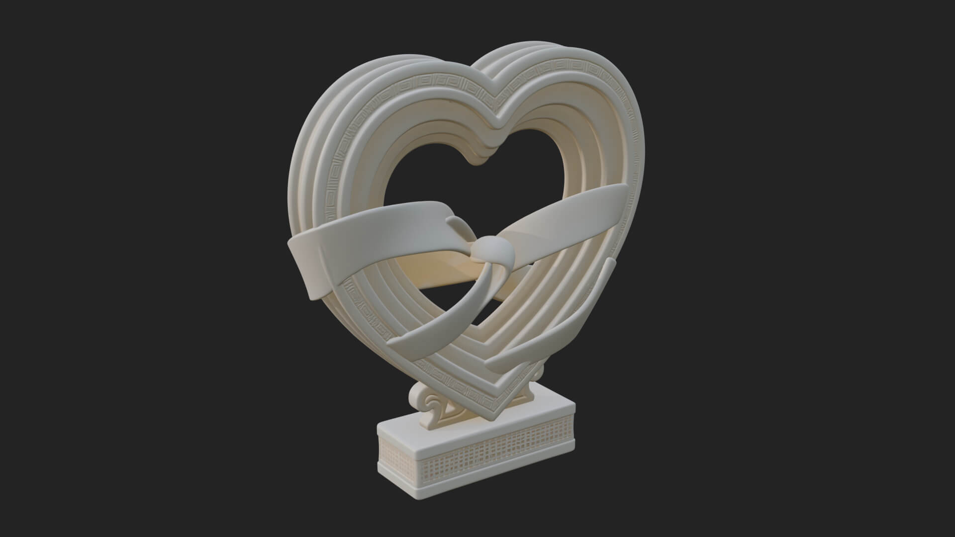 Ornate Framed Heart Plaque Design 89 3D Print Model 3D Model