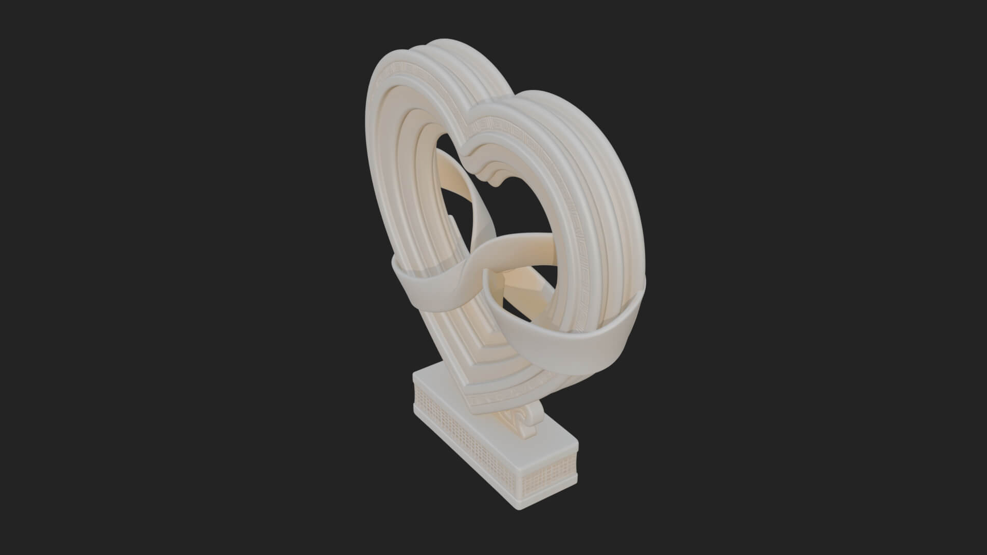 Ornate Framed Heart Plaque Design 89 3D Print Model 3D Model