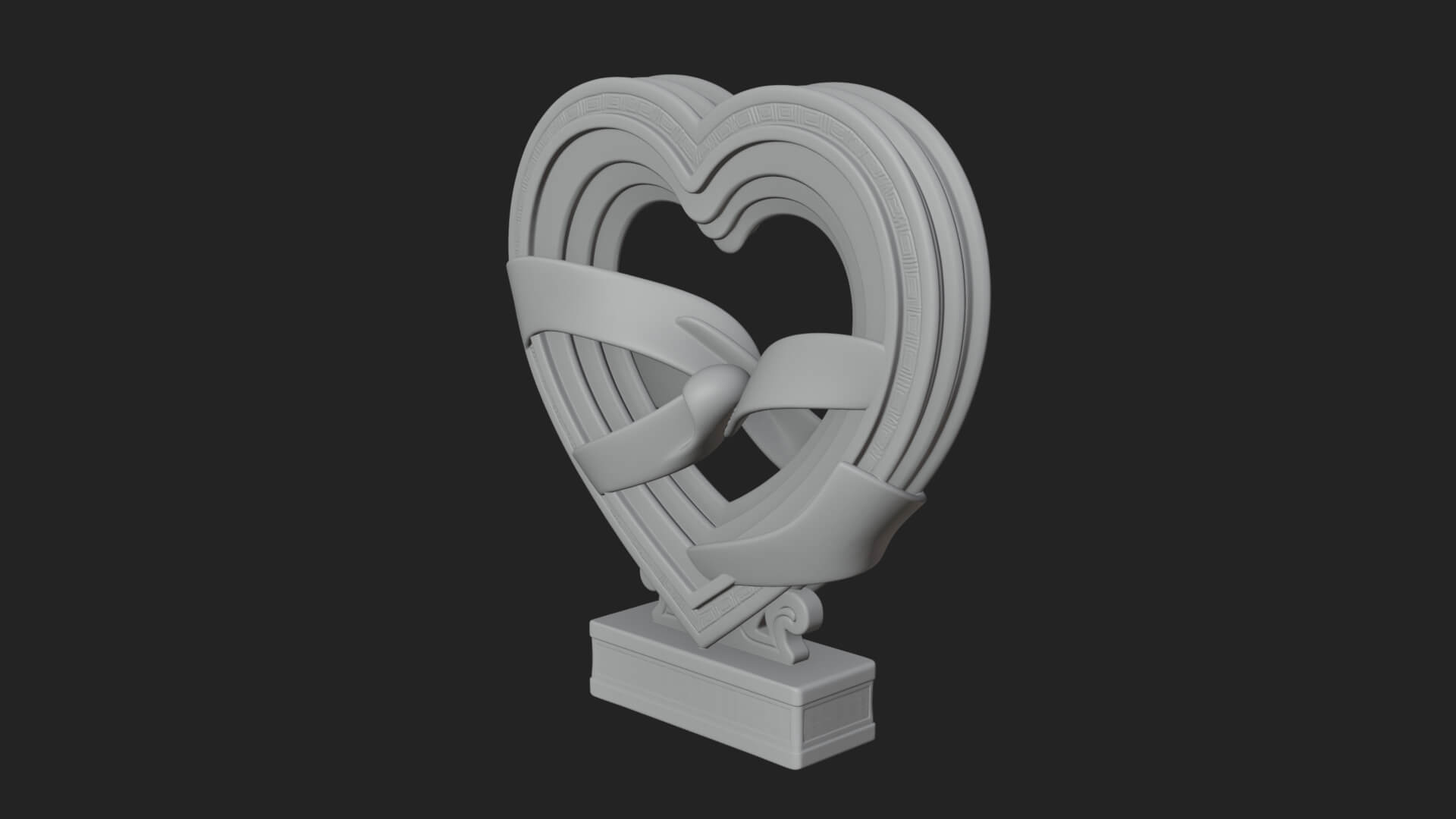 Ornate Framed Heart Plaque Design 89 3D Print Model 3D Model