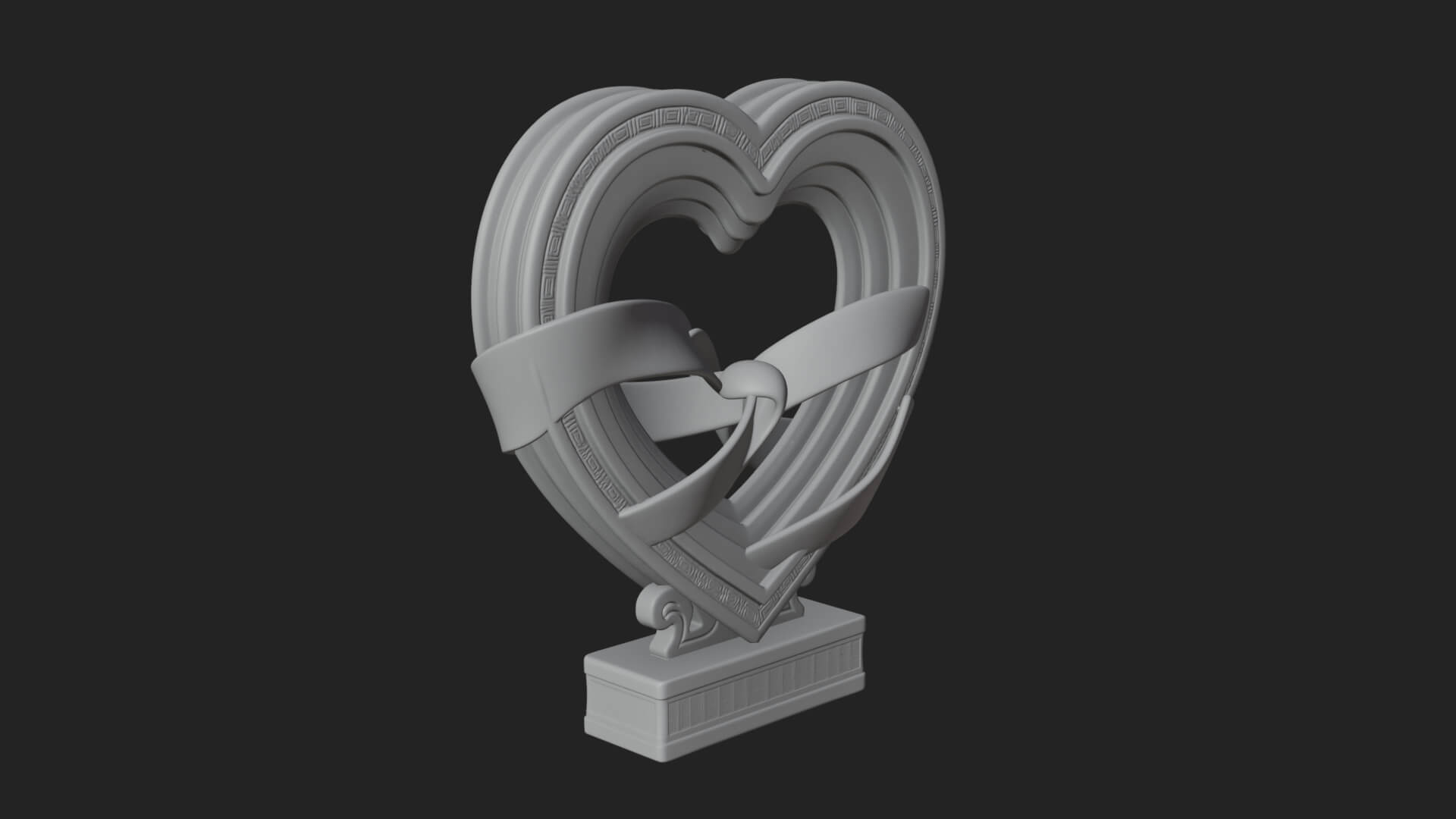 Ornate Framed Heart Plaque Design 89 3D Print Model 3D Model