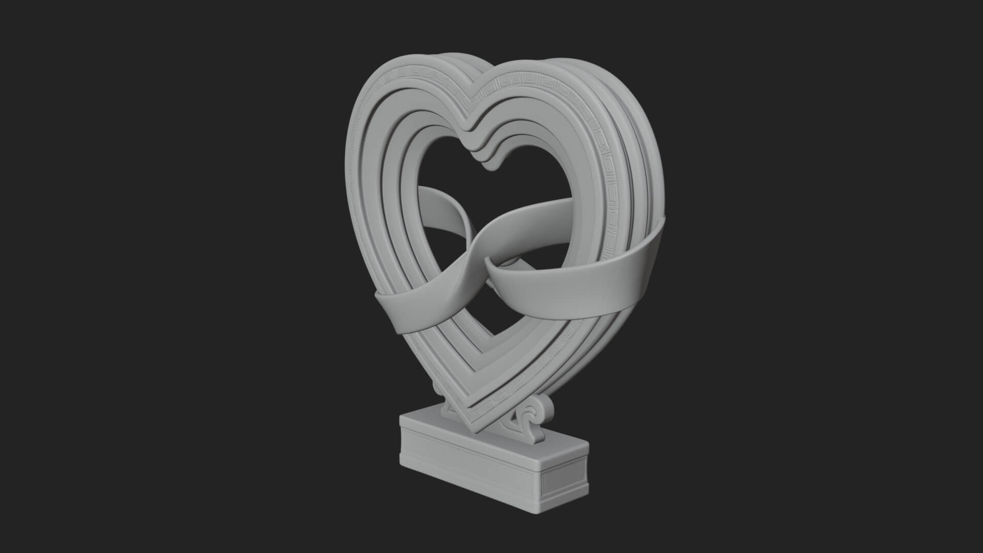 Ornate Framed Heart Plaque Design 89 3D Print Model 3D Model