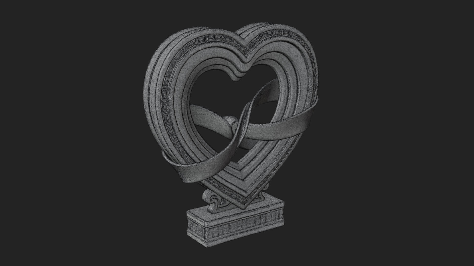 Ornate Framed Heart Plaque Design 89 3D Print Model 3D Model