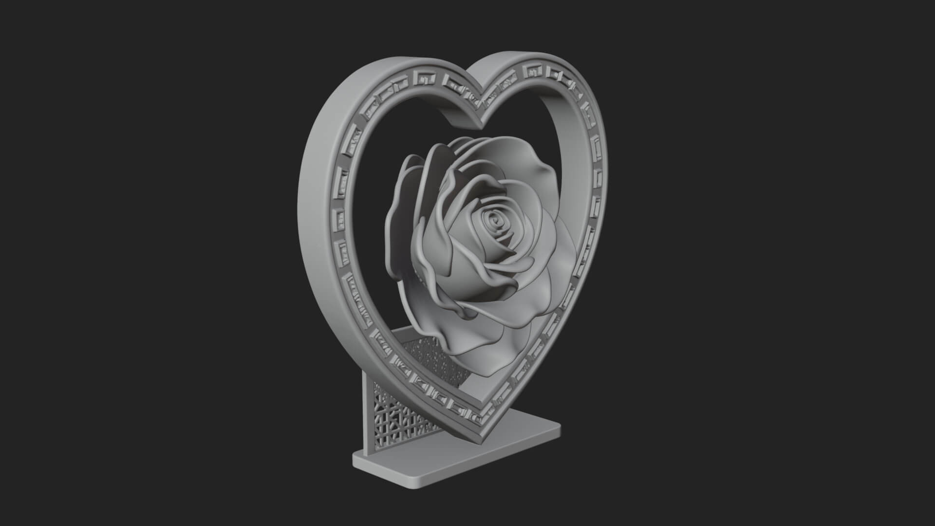 Ornate Framed Heart Plaque Design 91 3D Print Model 3D Model