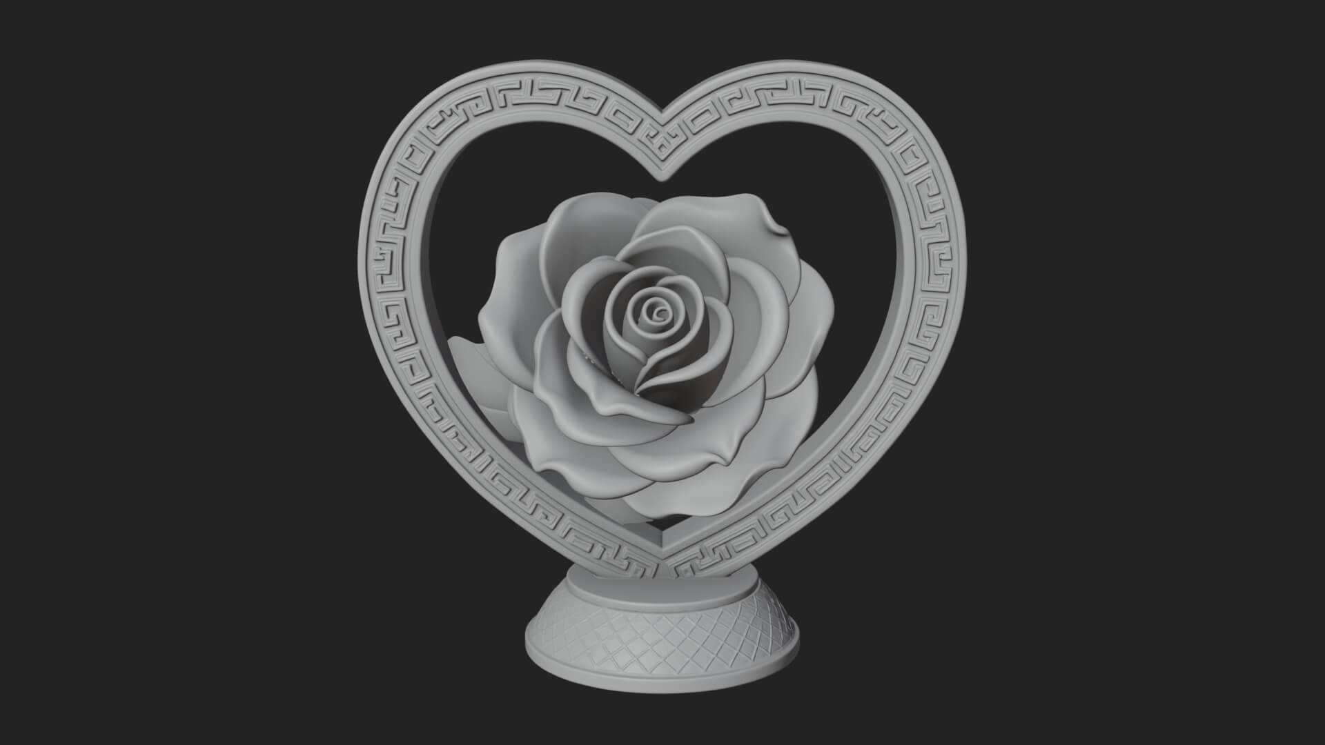 Ornate Framed Heart Plaque Design 93 3D Print Model 3D Model