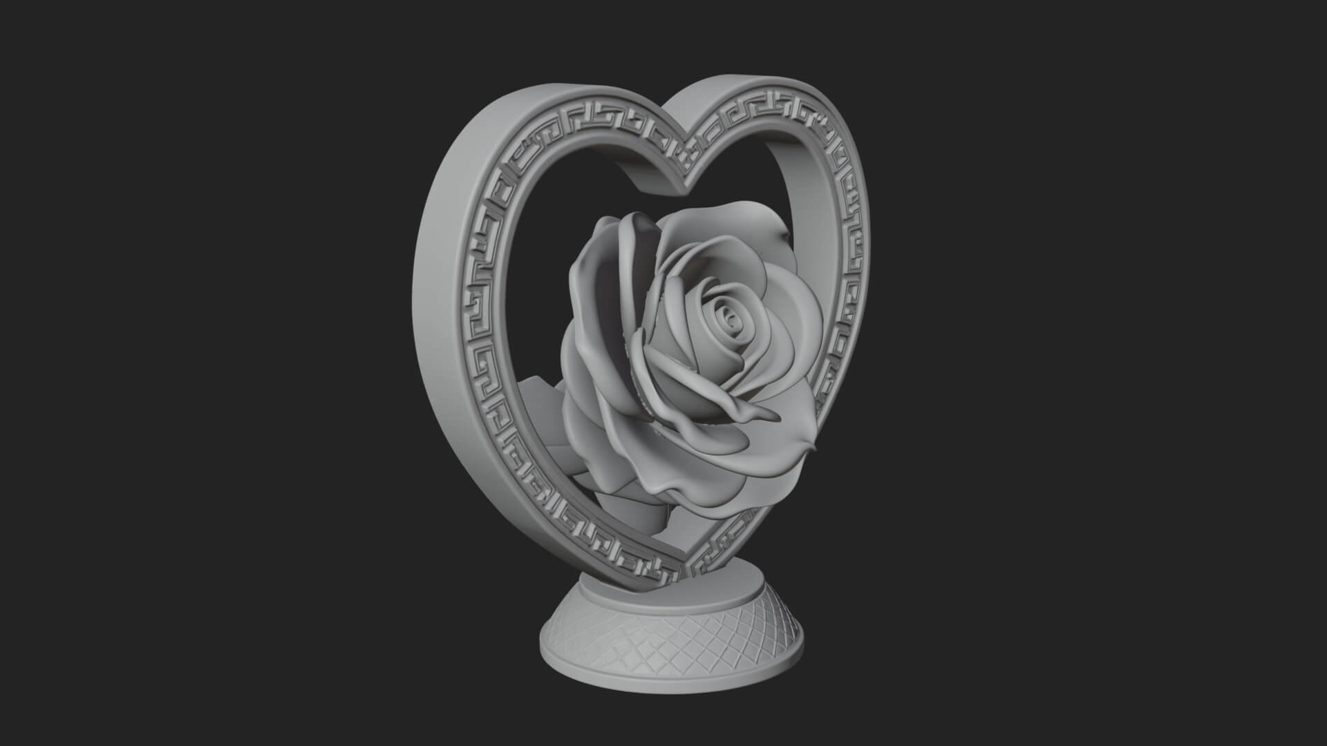Ornate Framed Heart Plaque Design 93 3D Print Model 3D Model