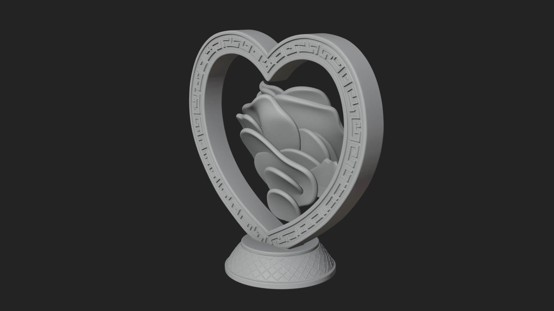 Ornate Framed Heart Plaque Design 93 3D Print Model 3D Model