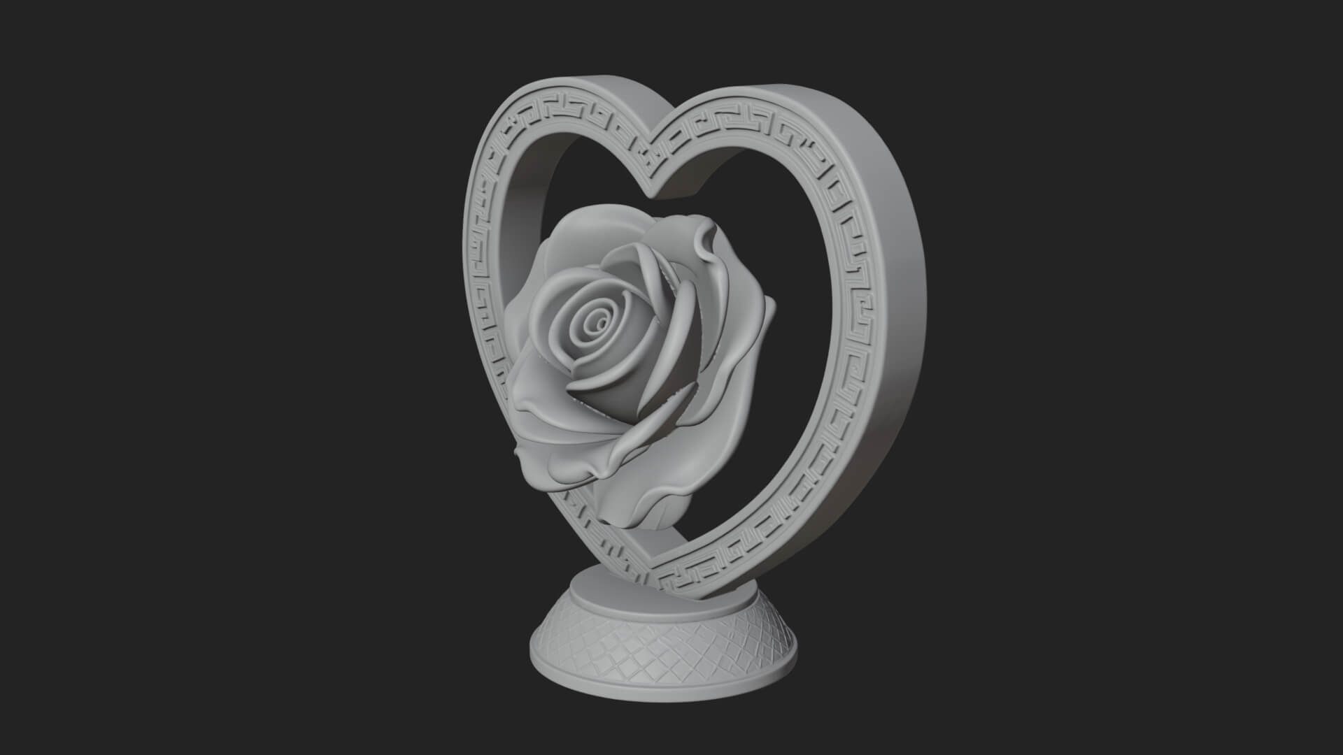 Ornate Framed Heart Plaque Design 93 3D Print Model 3D Model