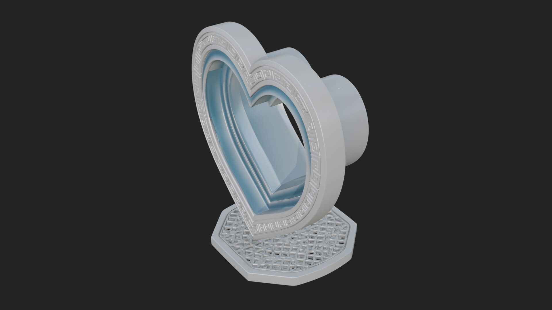 Ornate Framed Heart Plaque Design 96 3D Print Model 3D Model