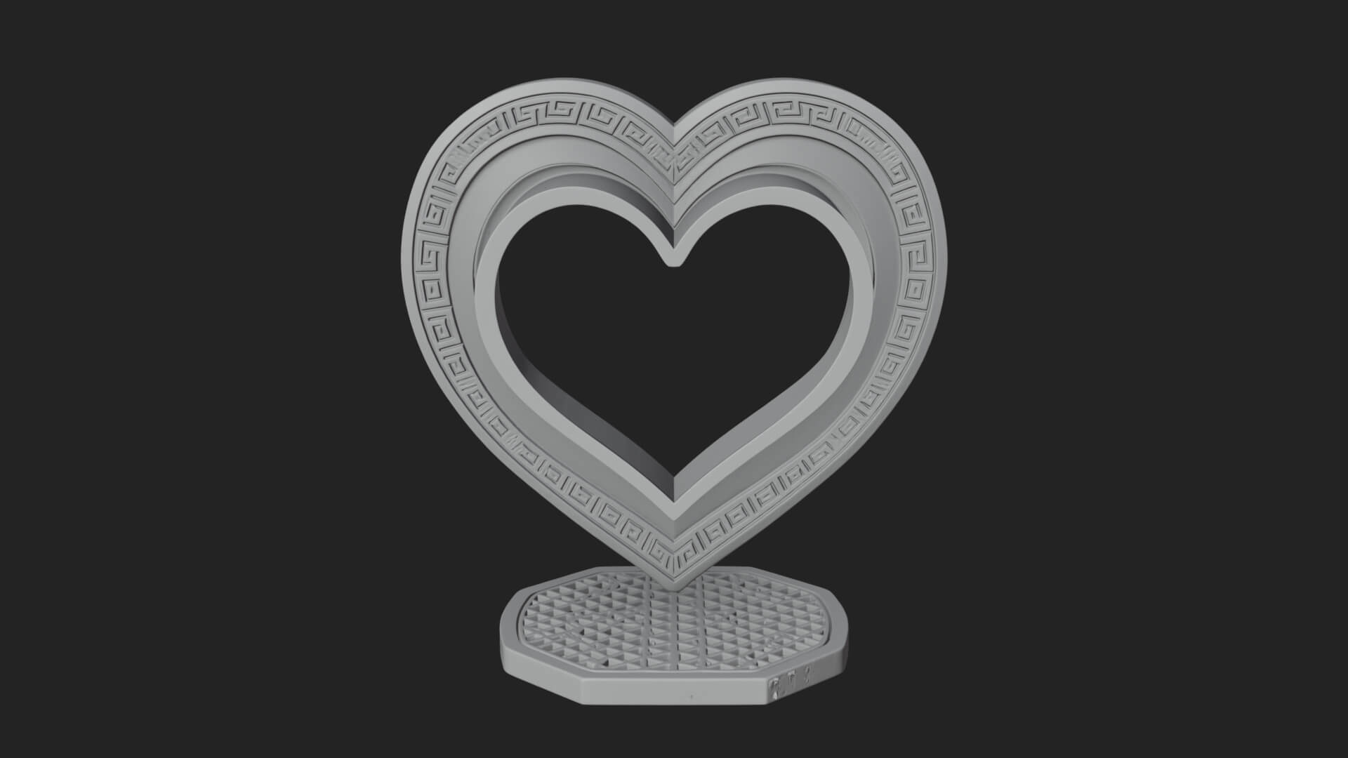 Ornate Framed Heart Plaque Design 96 3D Print Model 3D Model