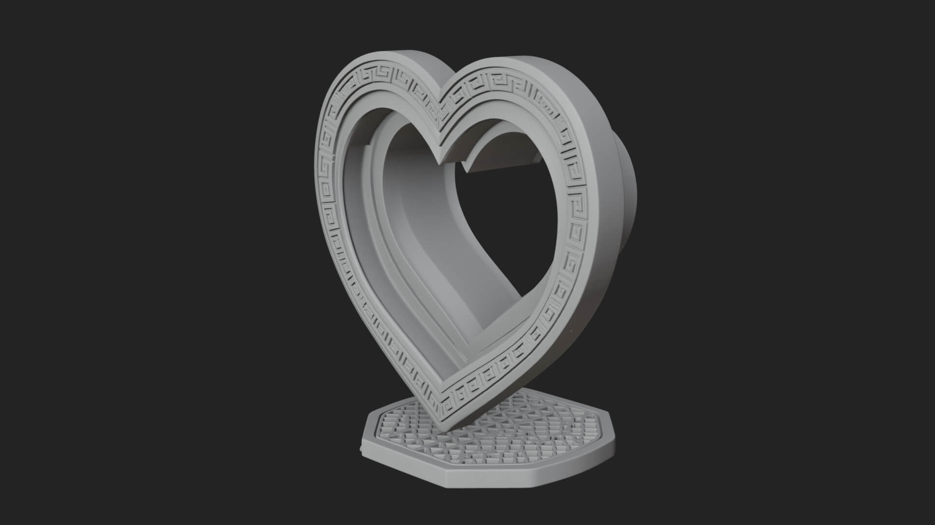 Ornate Framed Heart Plaque Design 96 3D Print Model 3D Model