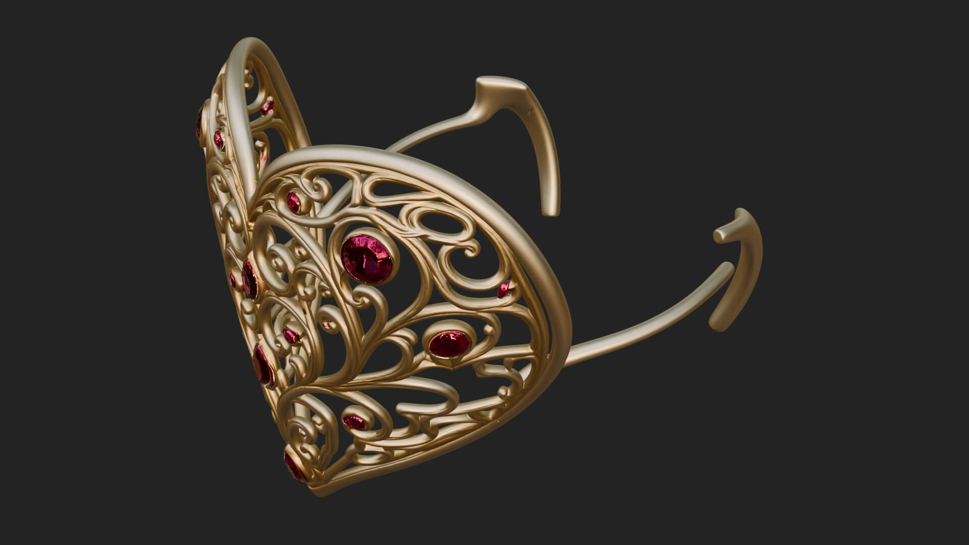 Ornate Heart Filigree Pendant Design 4 3D Print Model 3D Model