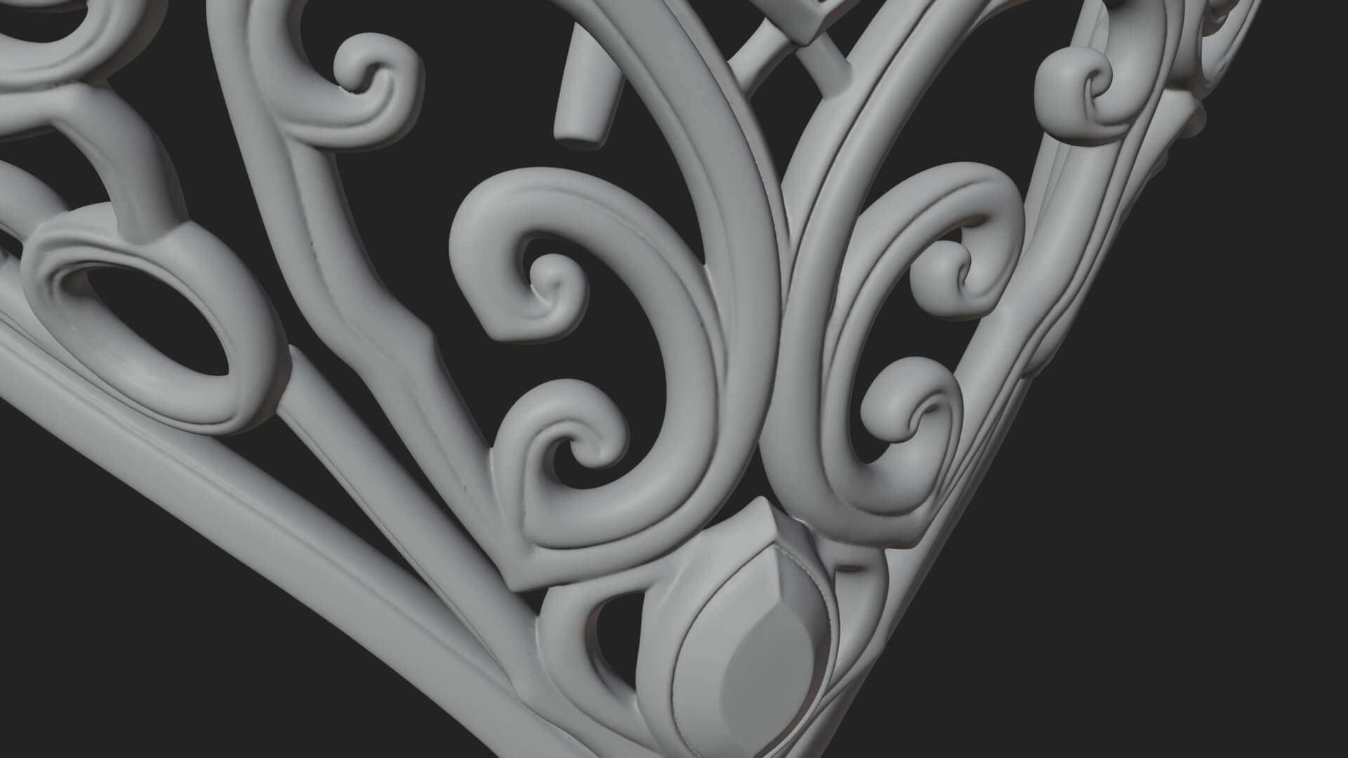 Ornate Heart Filigree Pendant Design 4 3D Print Model 3D Model