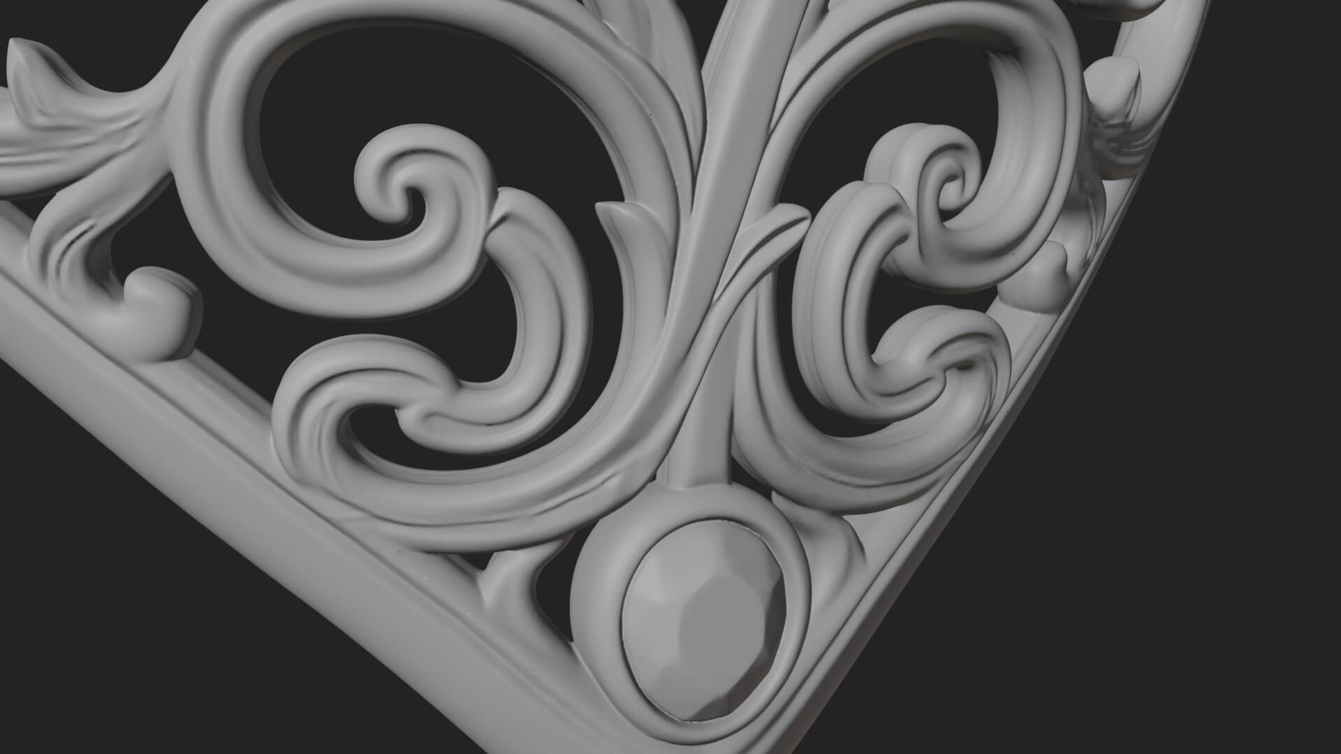 Ornate Heart Filigree Pendant Design 5 3D Print Model 3D Model