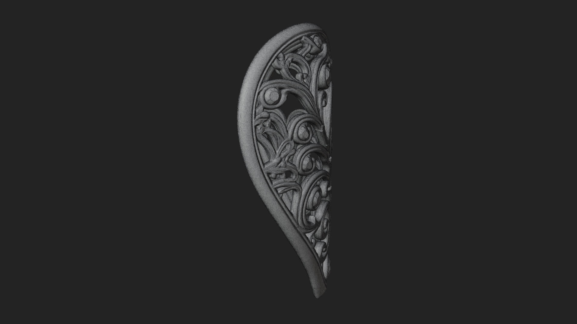 Ornate Heart Filigree Pendant Design 5 3D Print Model 3D Model