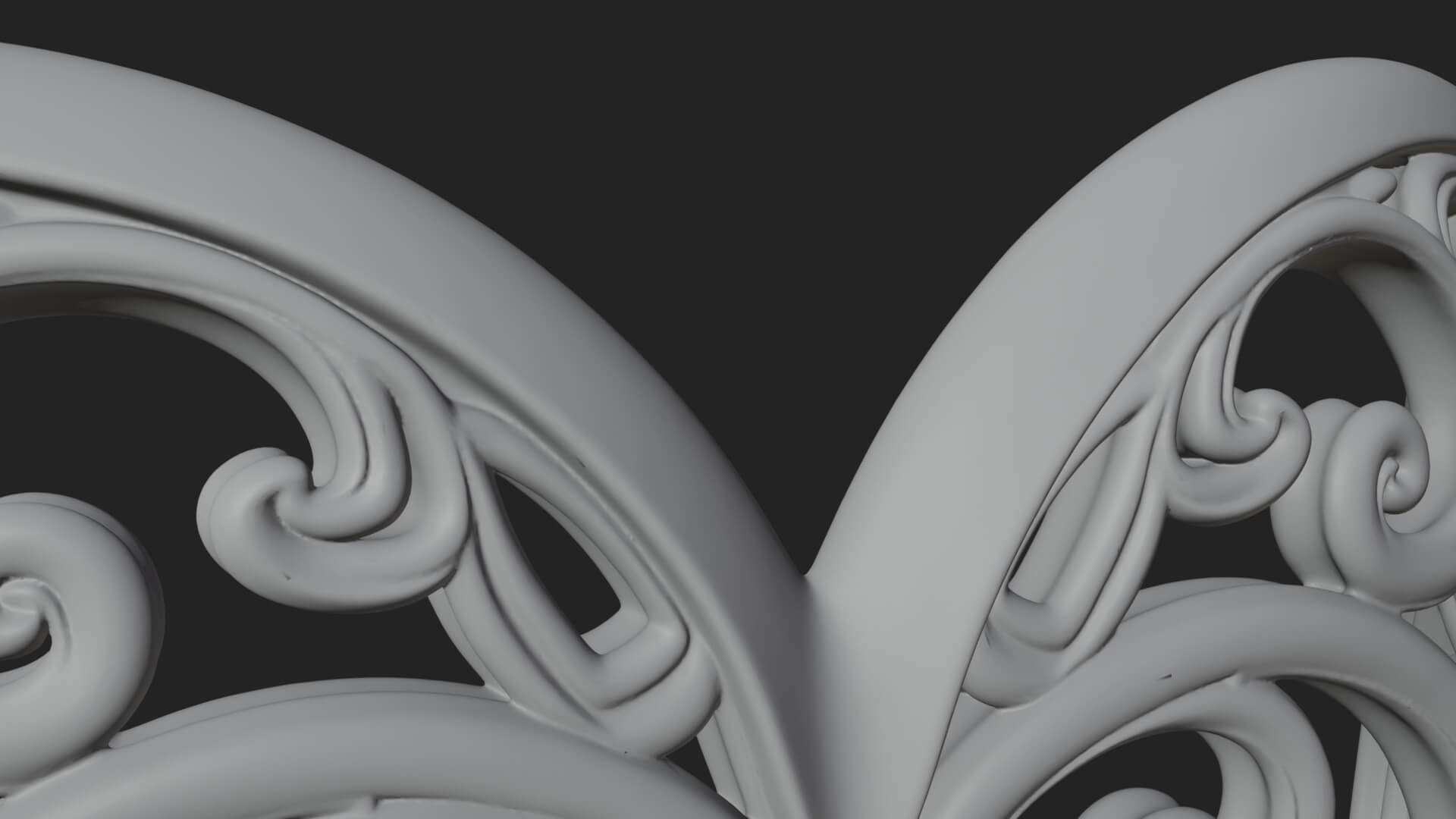 Ornate Heart Filigree Pendant Design 6 3D Print Model 3D Model