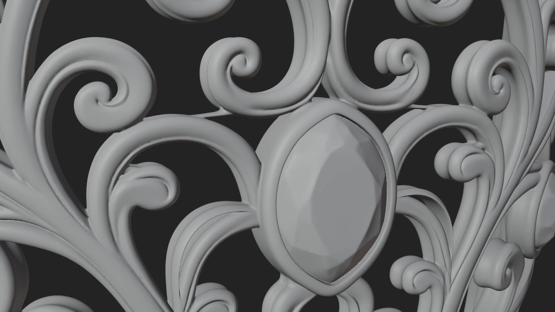 Ornate Heart Filigree Pendant Design 6 3D Print Model 3D Model