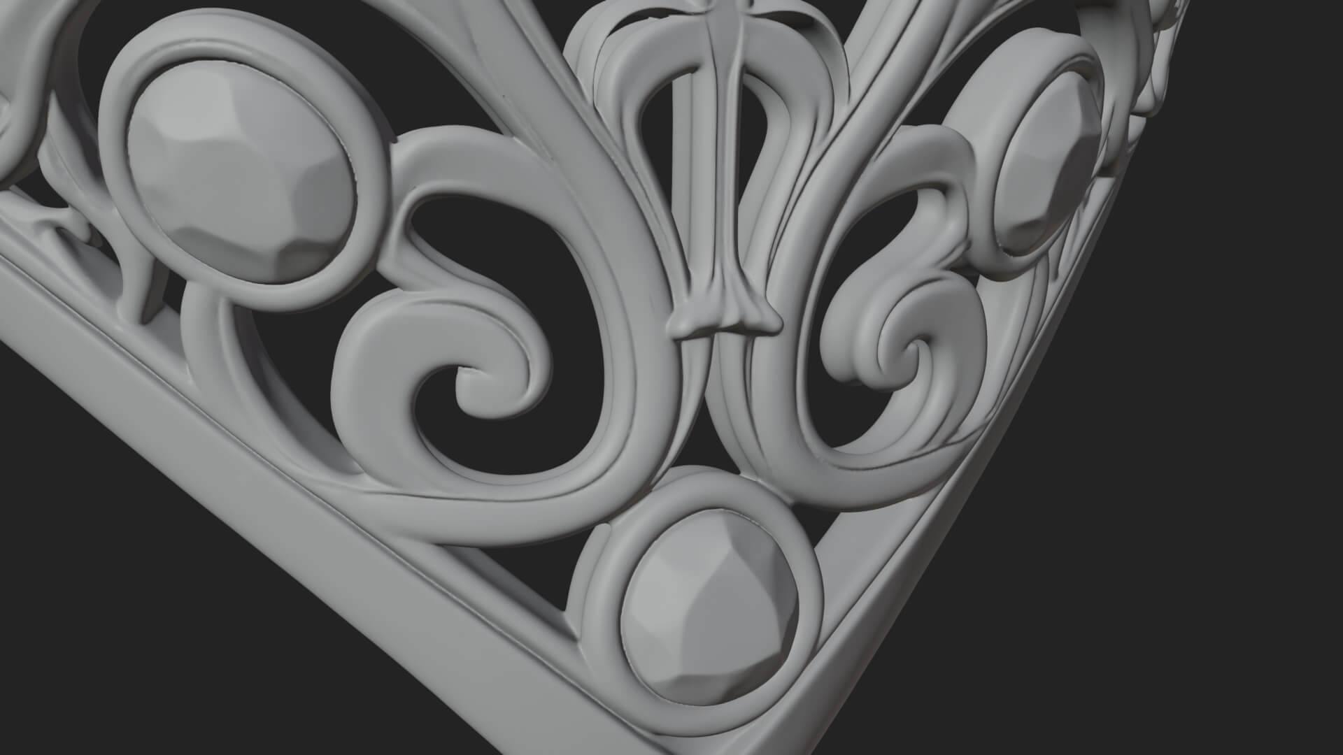 Ornate Heart Filigree Pendant Design 6 3D Print Model 3D Model