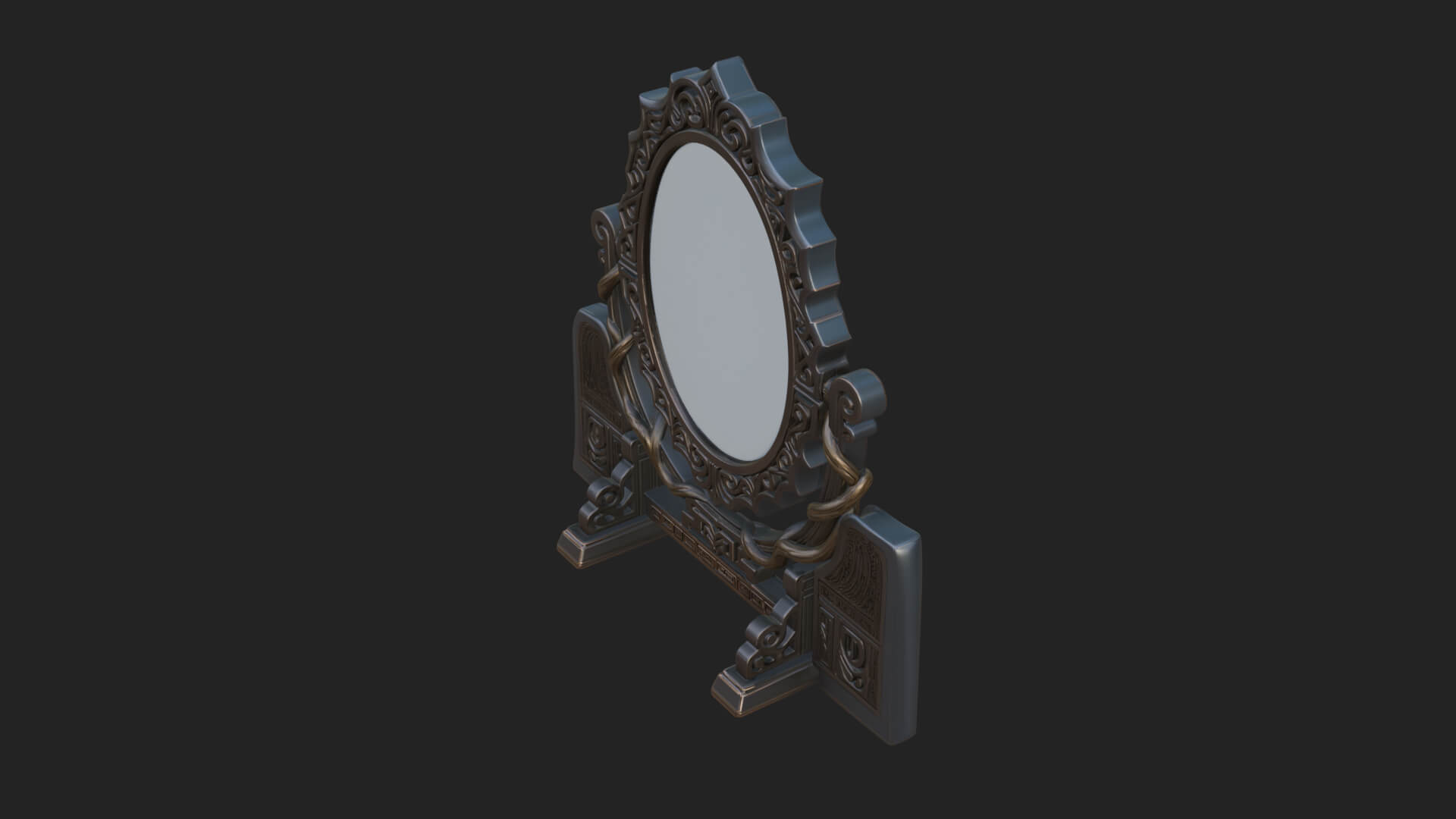 Ornate Standing Mirror Model Design 1 3D Print Model 3D Model