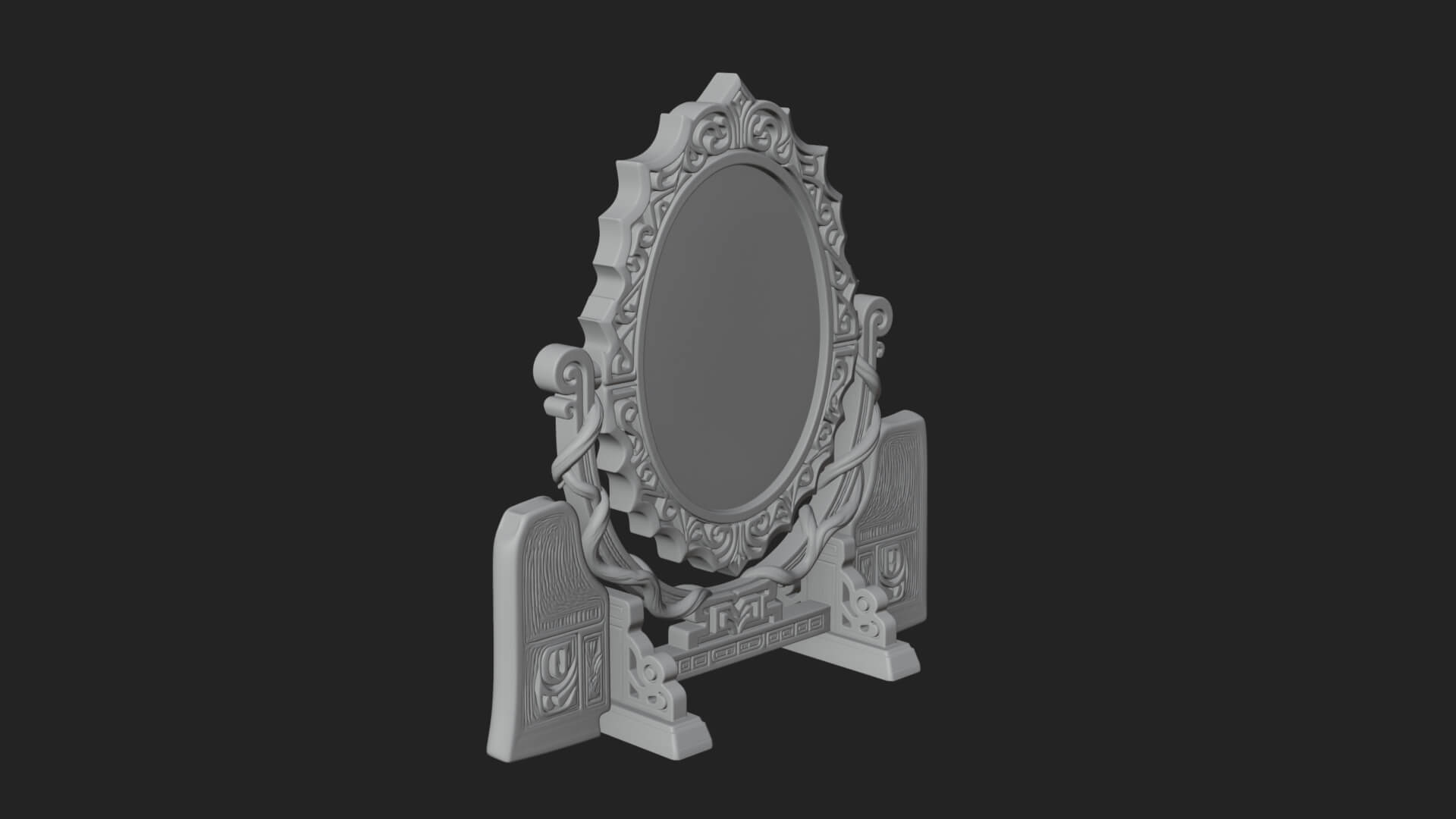 Ornate Standing Mirror Model Design 1 3D Print Model 3D Model