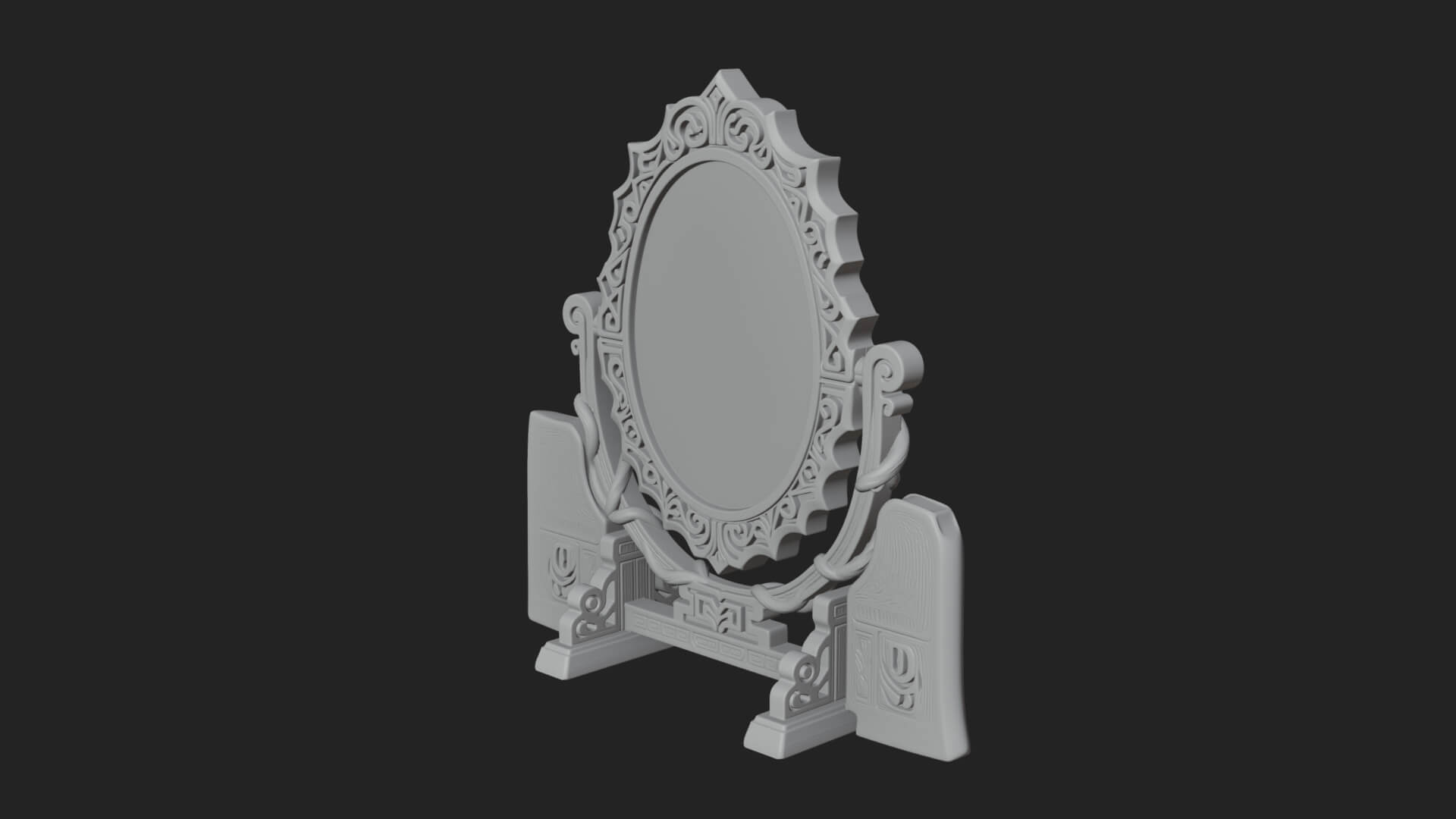 Ornate Standing Mirror Model Design 1 3D Print Model 3D Model
