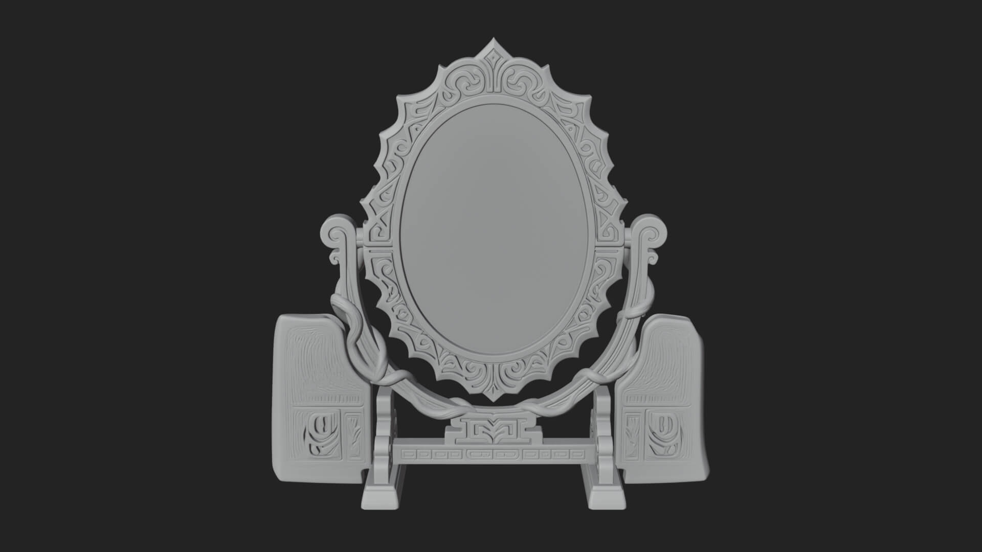 Ornate Standing Mirror Model Design 1 3D Print Model 3D Model