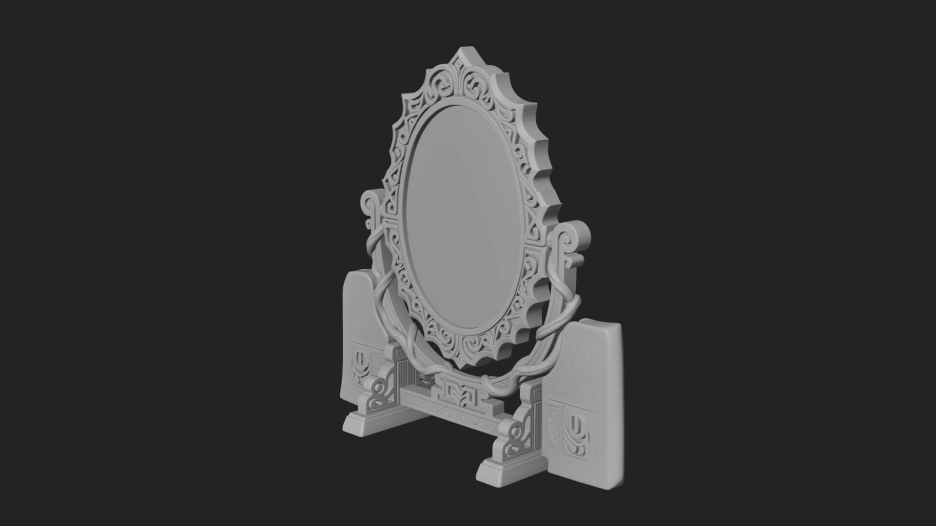 Ornate Standing Mirror Model Design 1 3D Print Model 3D Model