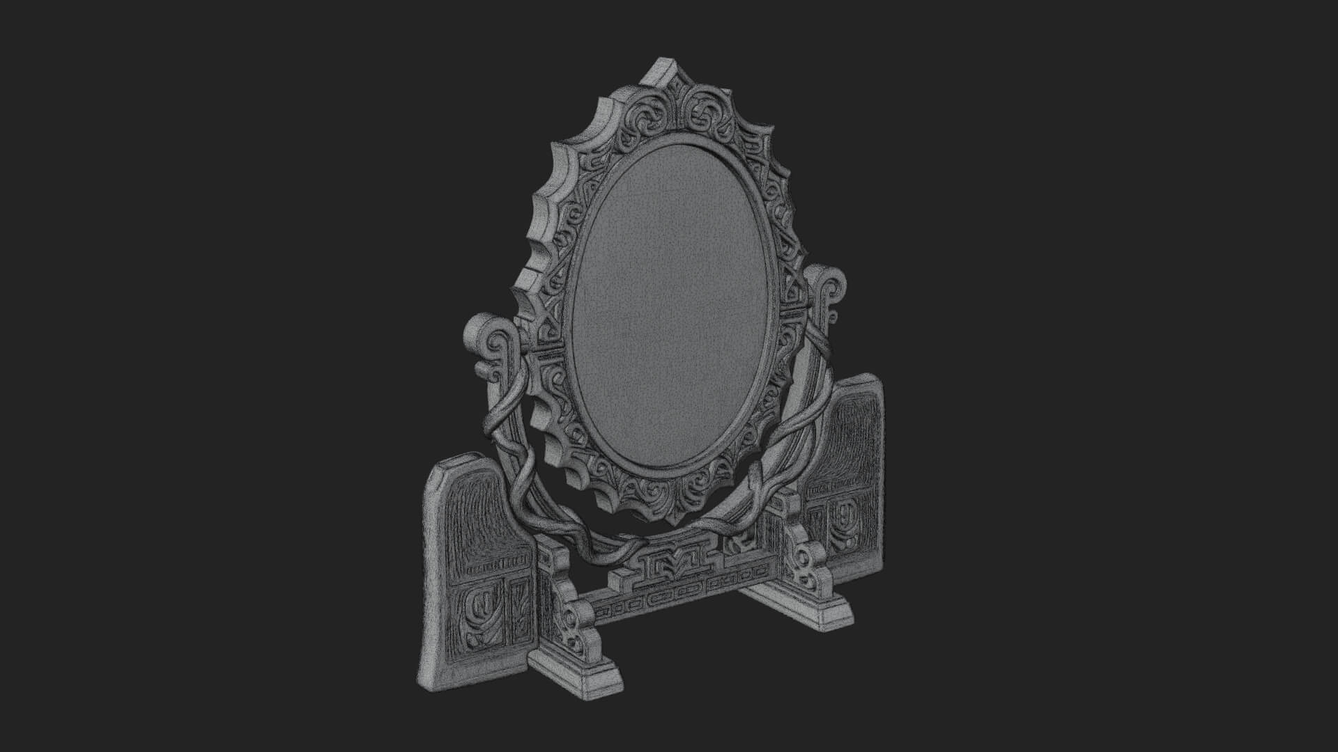 Ornate Standing Mirror Model Design 1 3D Print Model 3D Model