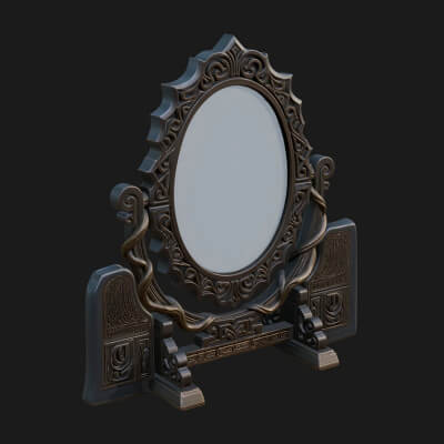 Ornate Standing Mirror Model Design 1 3D Print Model