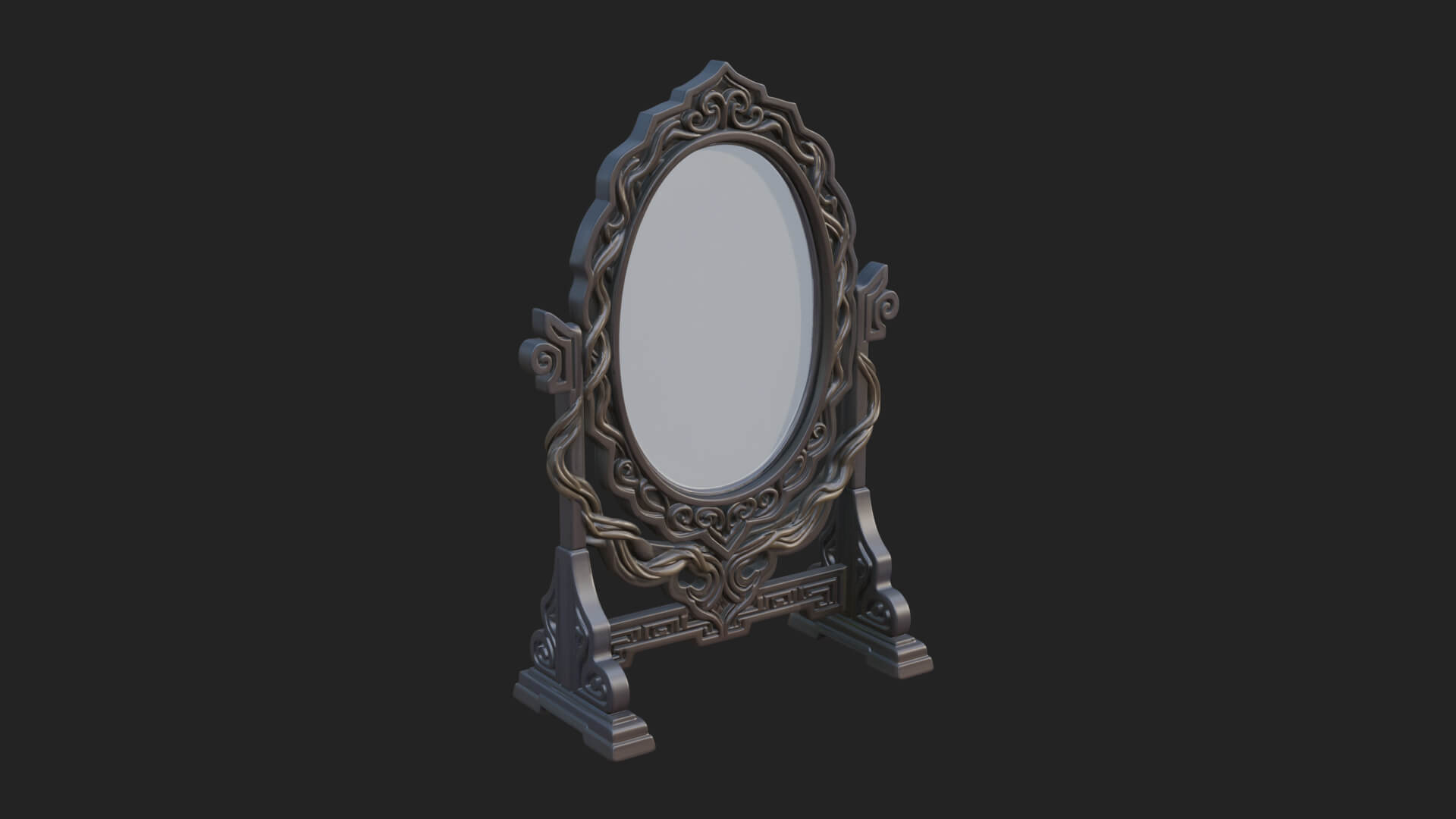Ornate Standing Mirror Model Design 2 3D Print Model 3D Model