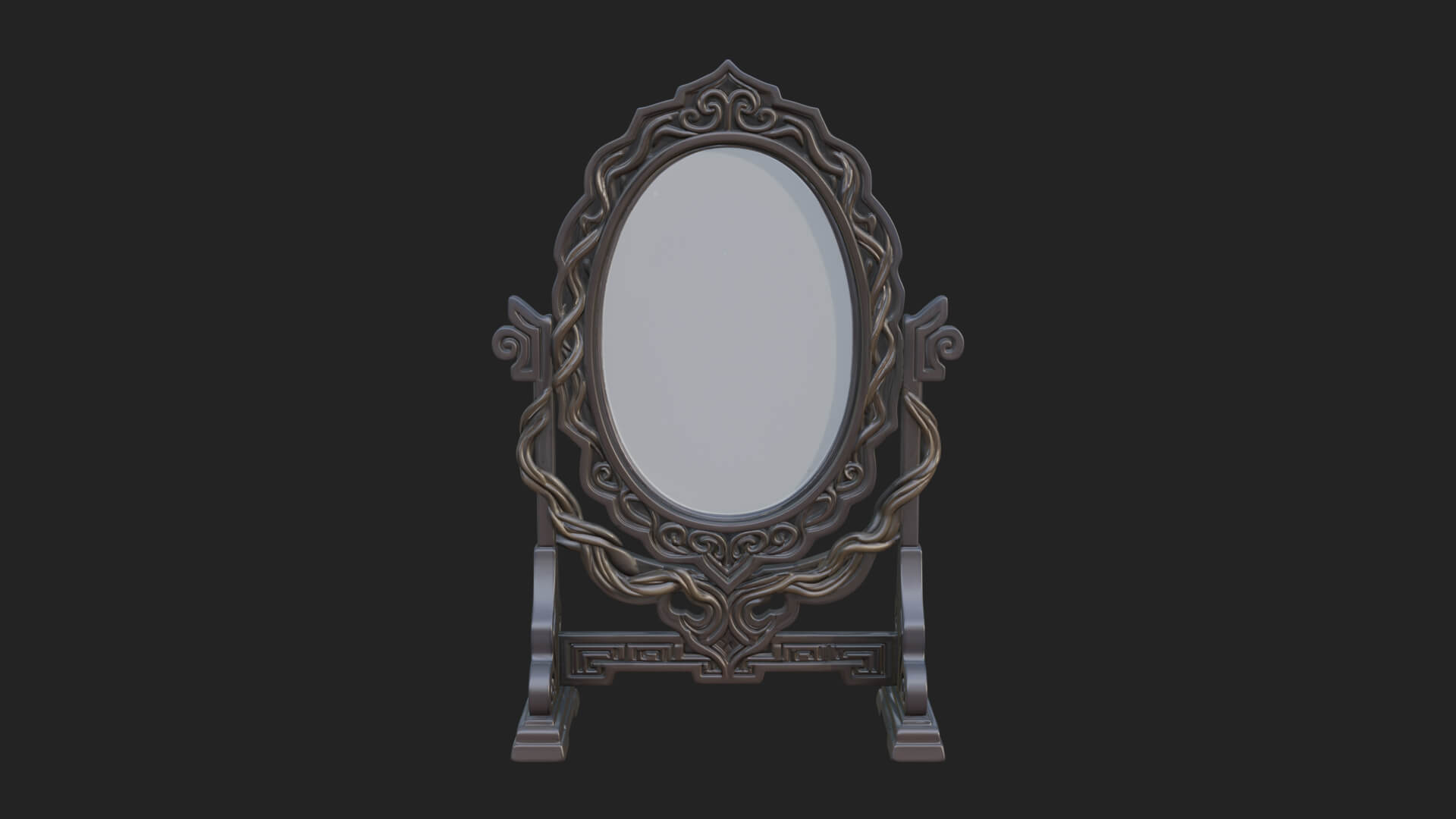 Ornate Standing Mirror Model Design 2 3D Print Model 3D Model