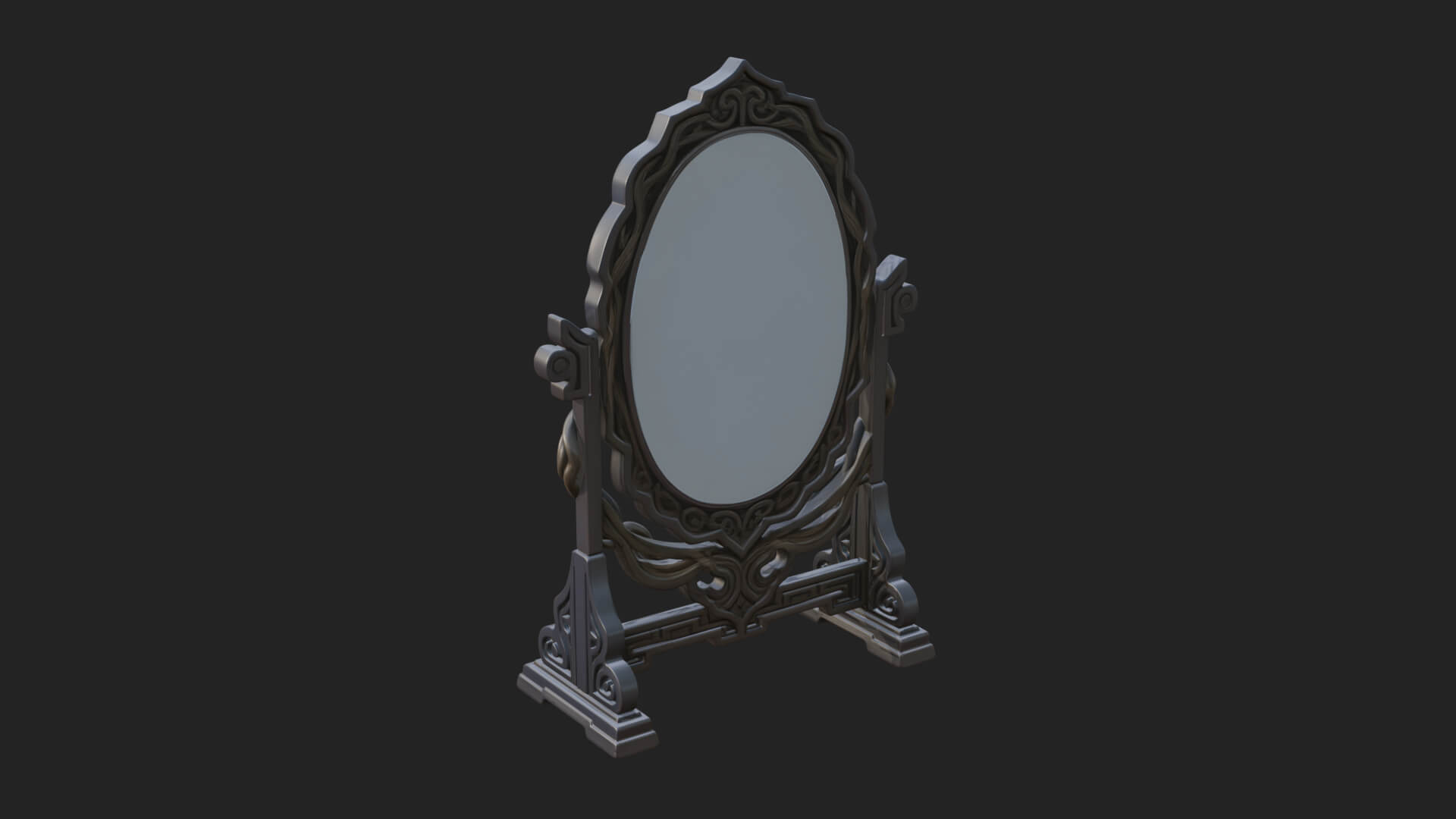 Ornate Standing Mirror Model Design 2 3D Print Model 3D Model
