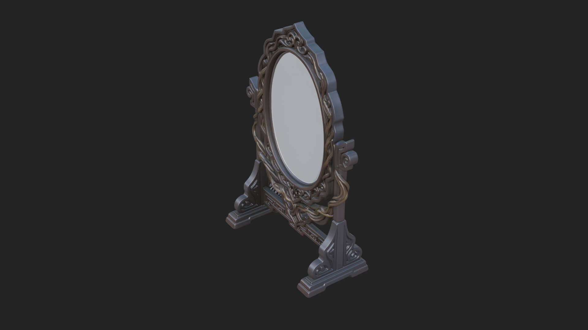 Ornate Standing Mirror Model Design 2 3D Print Model 3D Model