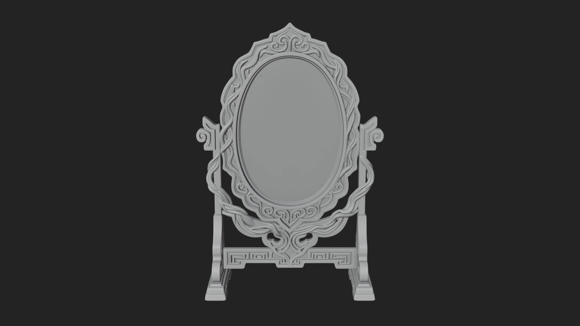 Ornate Standing Mirror Model Design 2 3D Print Model 3D Model