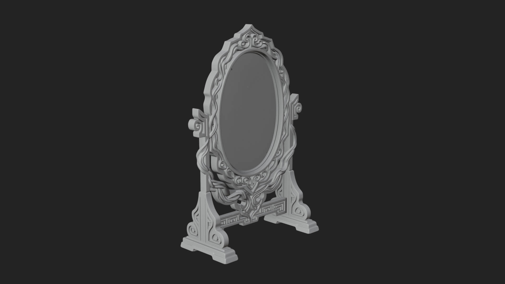 Ornate Standing Mirror Model Design 2 3D Print Model 3D Model