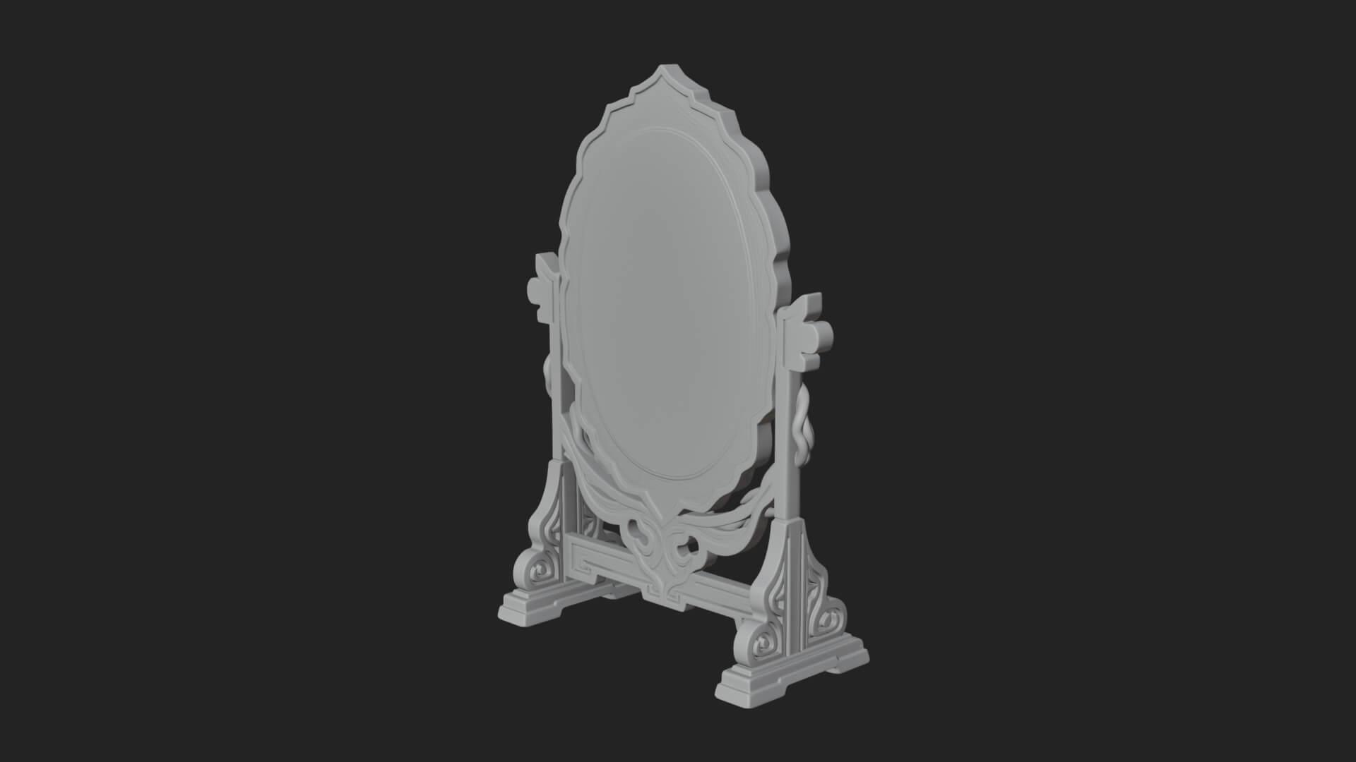 Ornate Standing Mirror Model Design 2 3D Print Model 3D Model