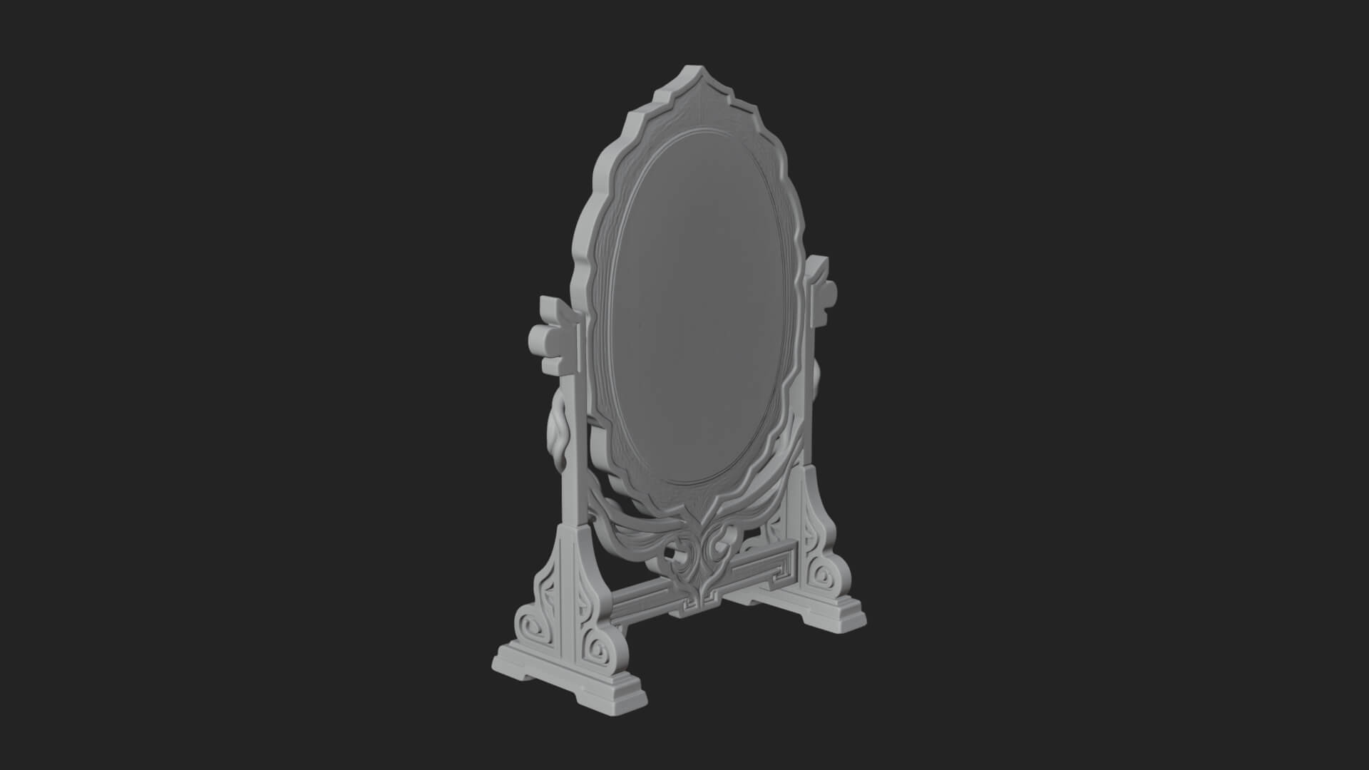 Ornate Standing Mirror Model Design 2 3D Print Model 3D Model