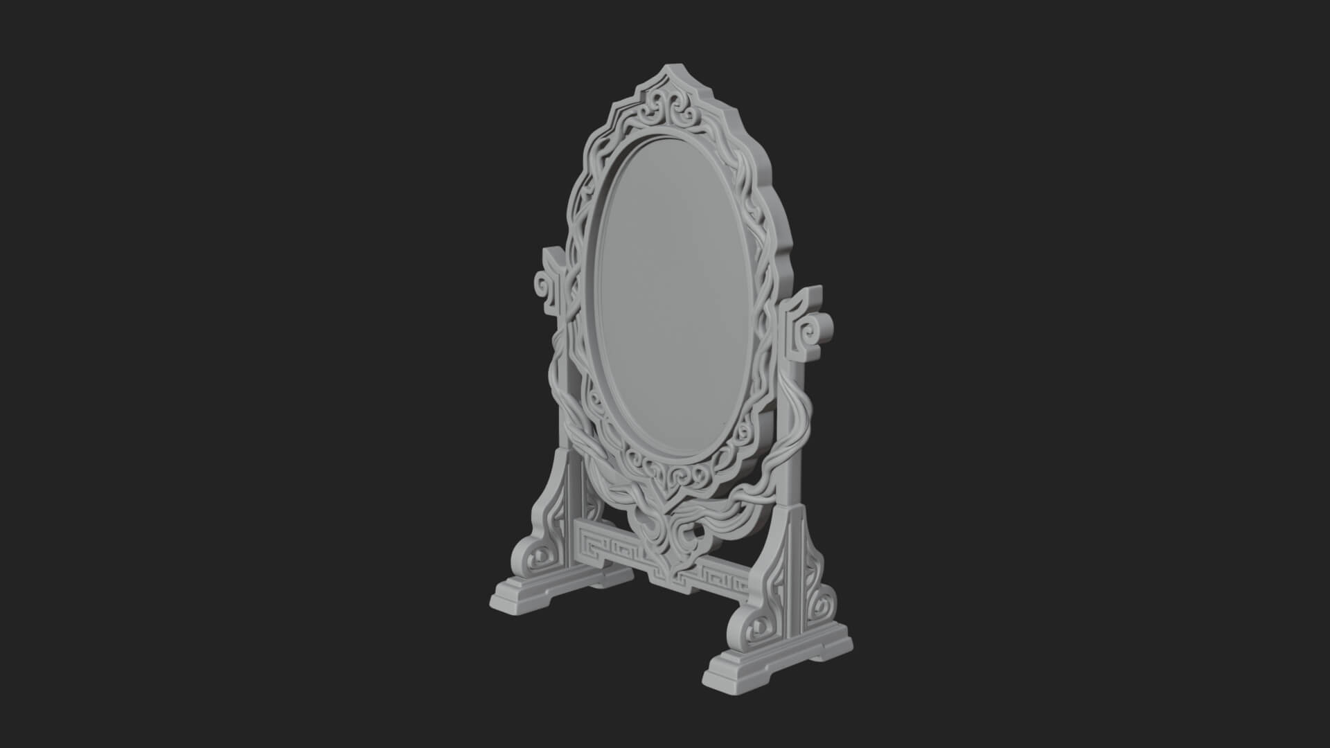 Ornate Standing Mirror Model Design 2 3D Print Model 3D Model