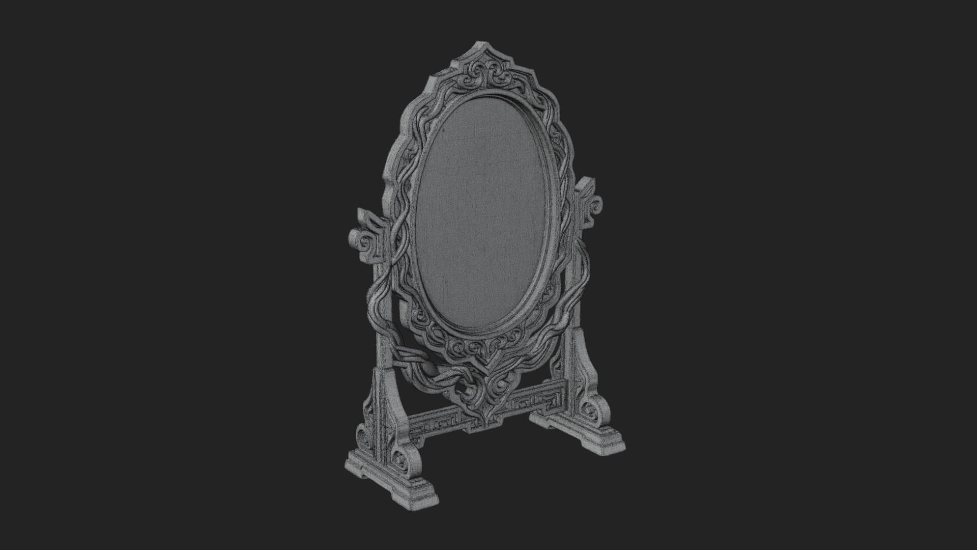 Ornate Standing Mirror Model Design 2 3D Print Model 3D Model