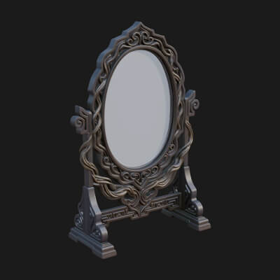 Ornate Standing Mirror Model Design 2 3D Print Model
