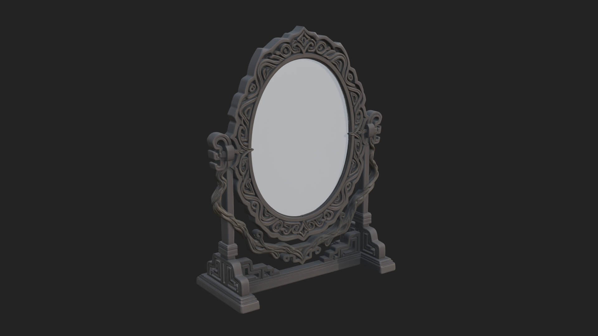 Ornate Standing Mirror Model Design 3 3D Print Model 3D Model