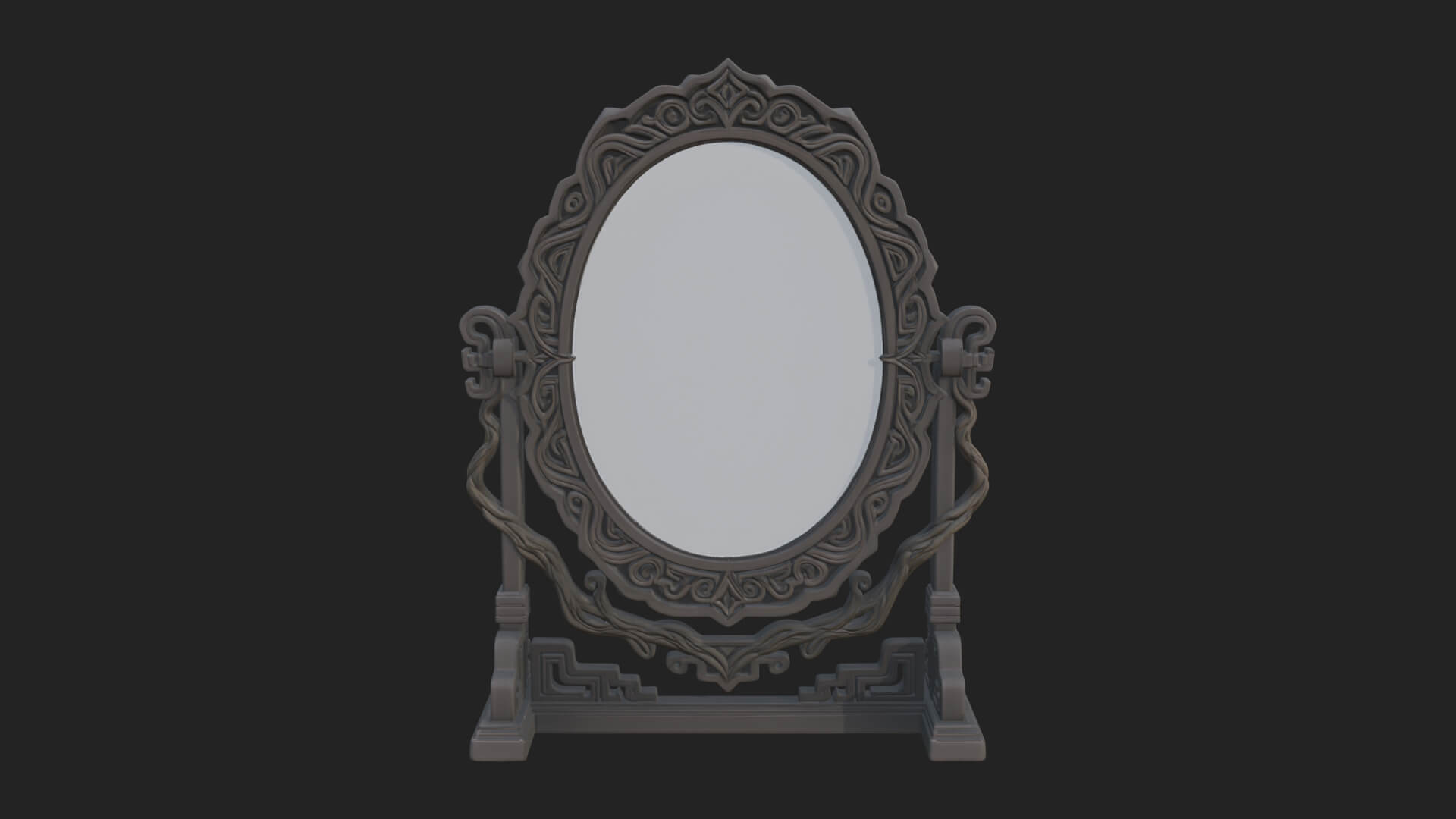 Ornate Standing Mirror Model Design 3 3D Print Model 3D Model