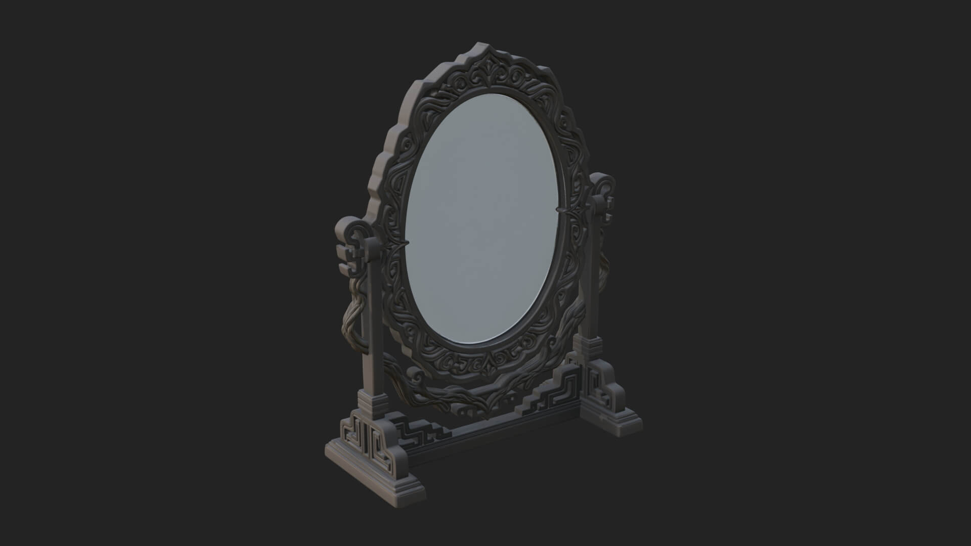 Ornate Standing Mirror Model Design 3 3D Print Model 3D Model