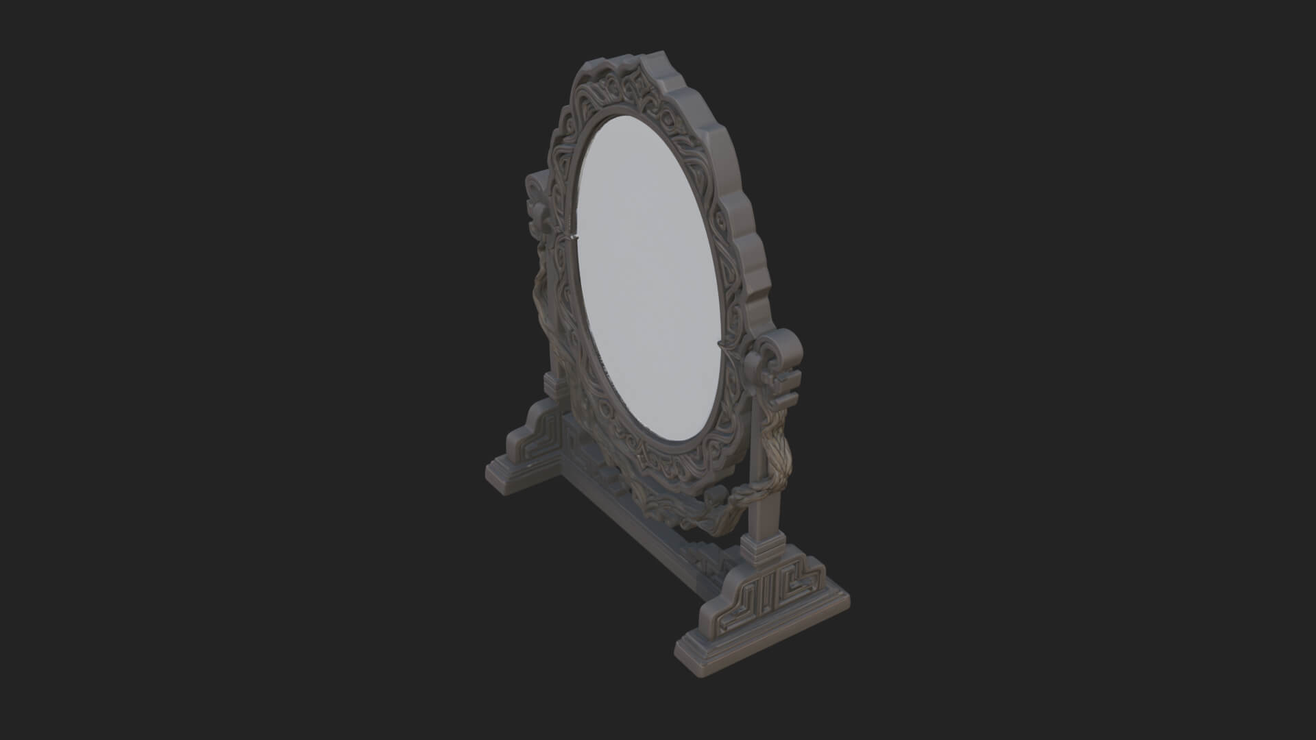 Ornate Standing Mirror Model Design 3 3D Print Model 3D Model