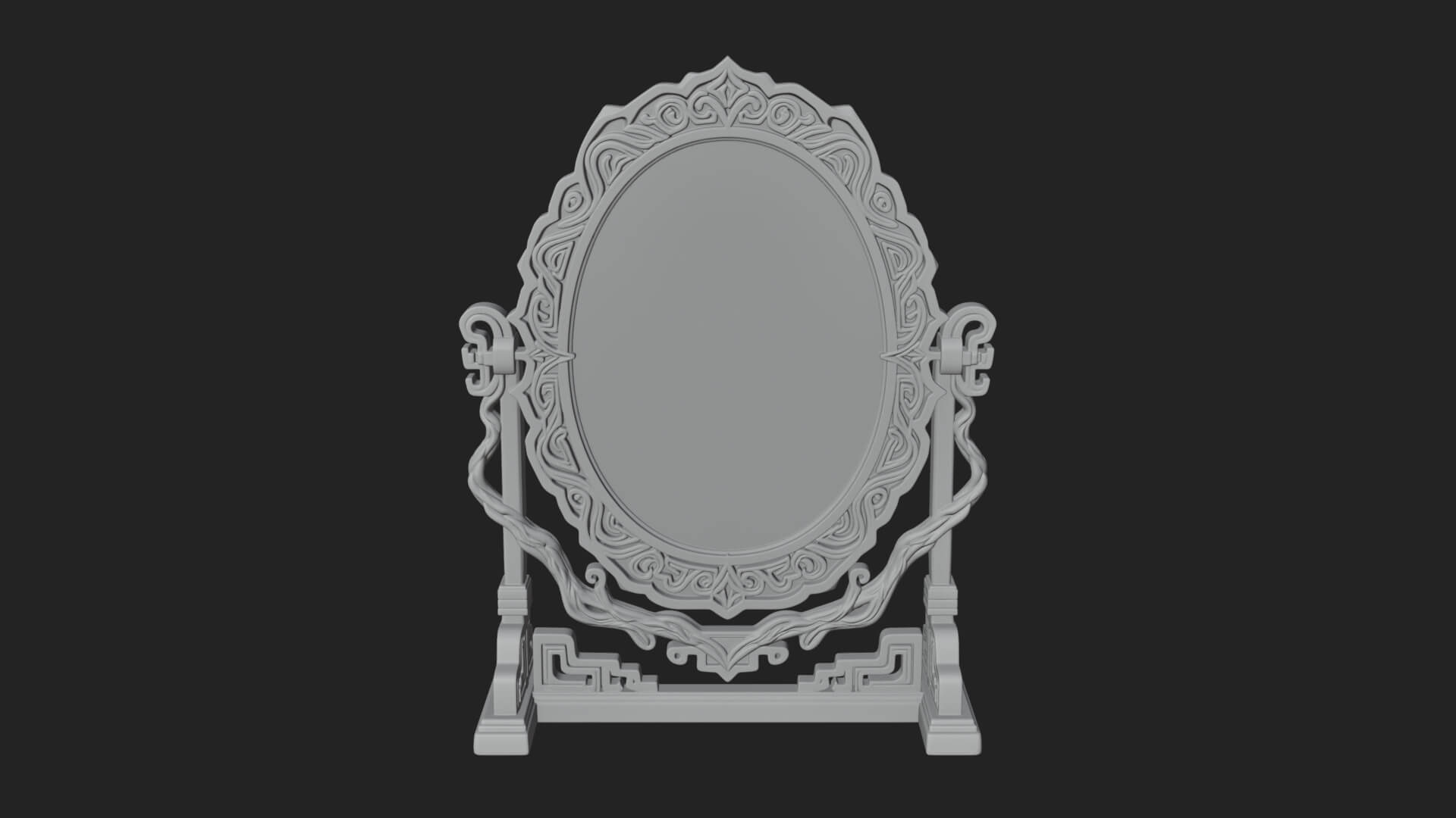 Ornate Standing Mirror Model Design 3 3D Print Model 3D Model